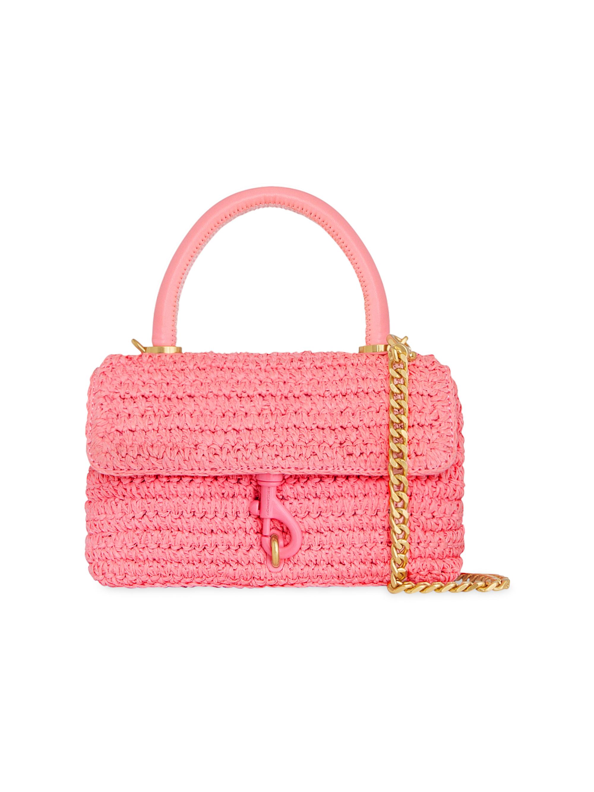 Rebecca Minkoff Women's Edie Woven Top Handle Bag - Rose
