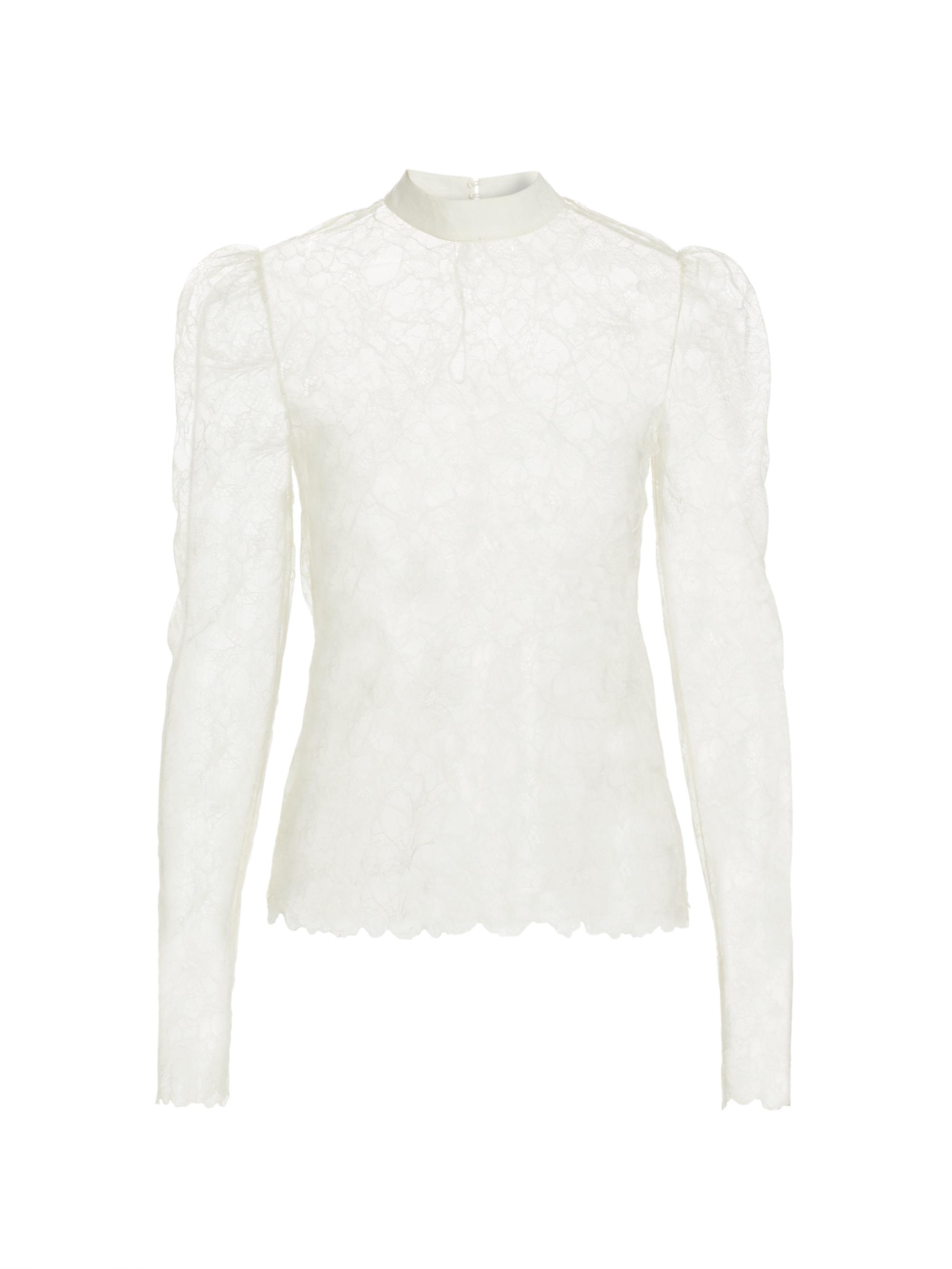 Frame Women's Floral Lace Blouse - Cream