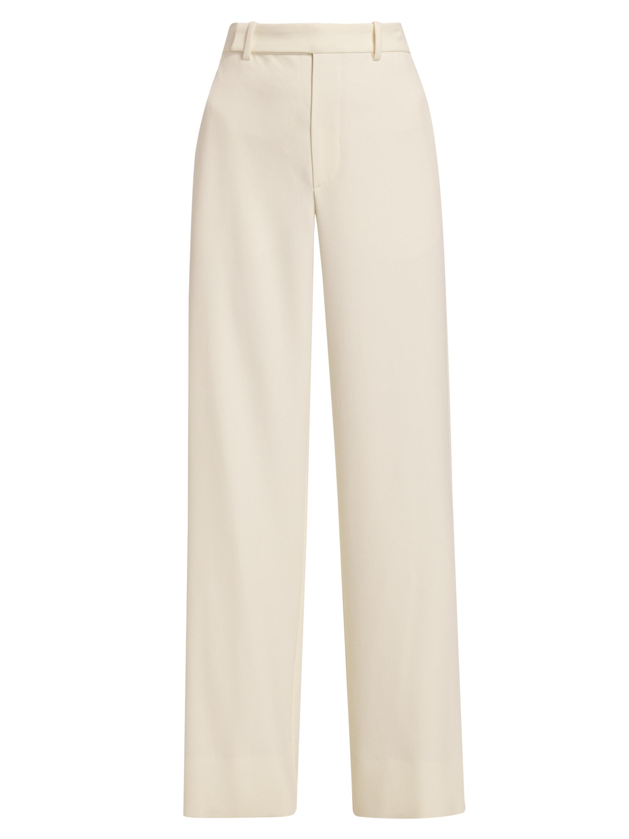 Frame Women's Cotton-Blend High-Rise Wide-Leg Pants - Cream