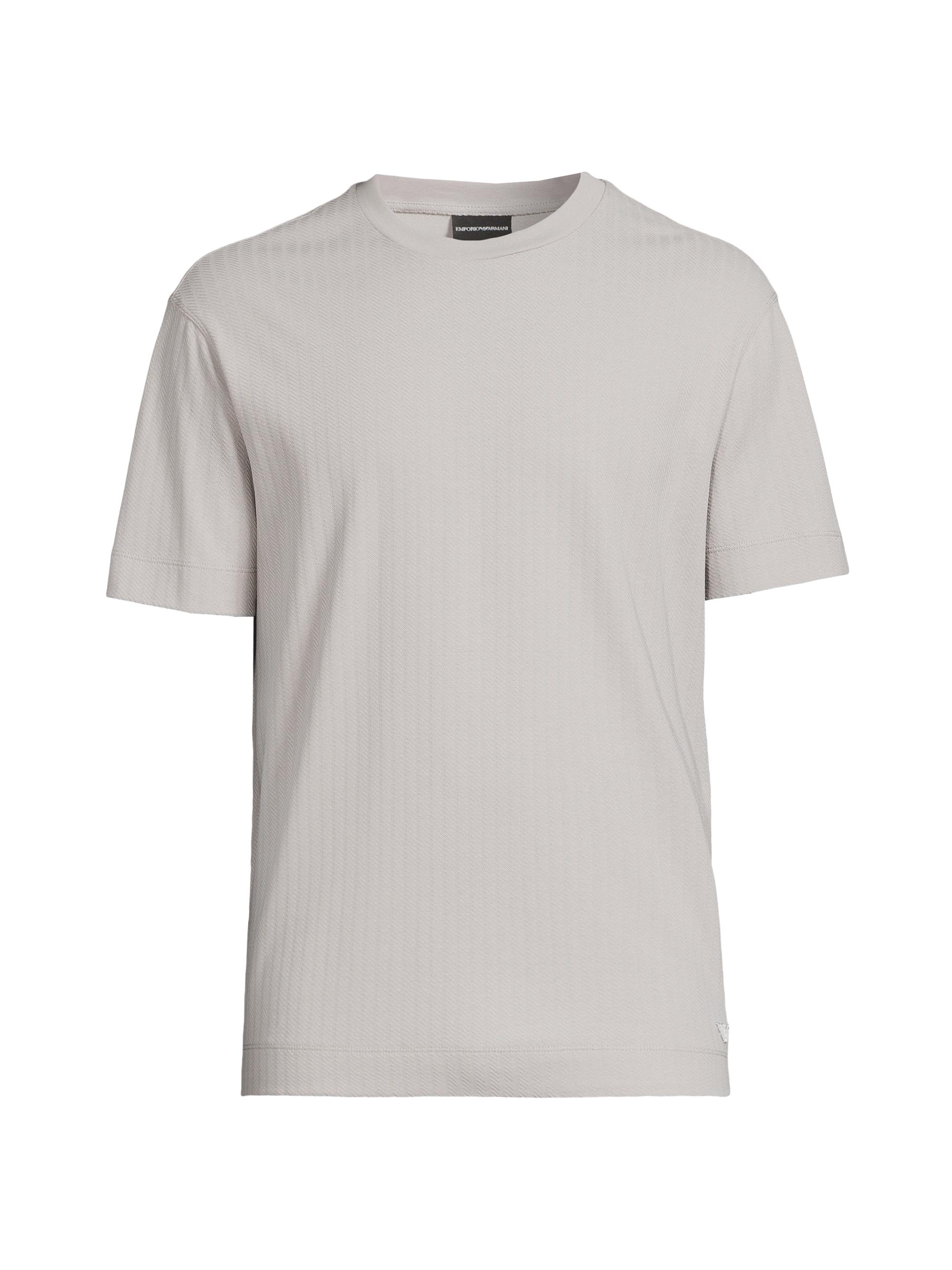 Emporio Armani Men's Knit Crewneck T-Shirt - Gray Vertival