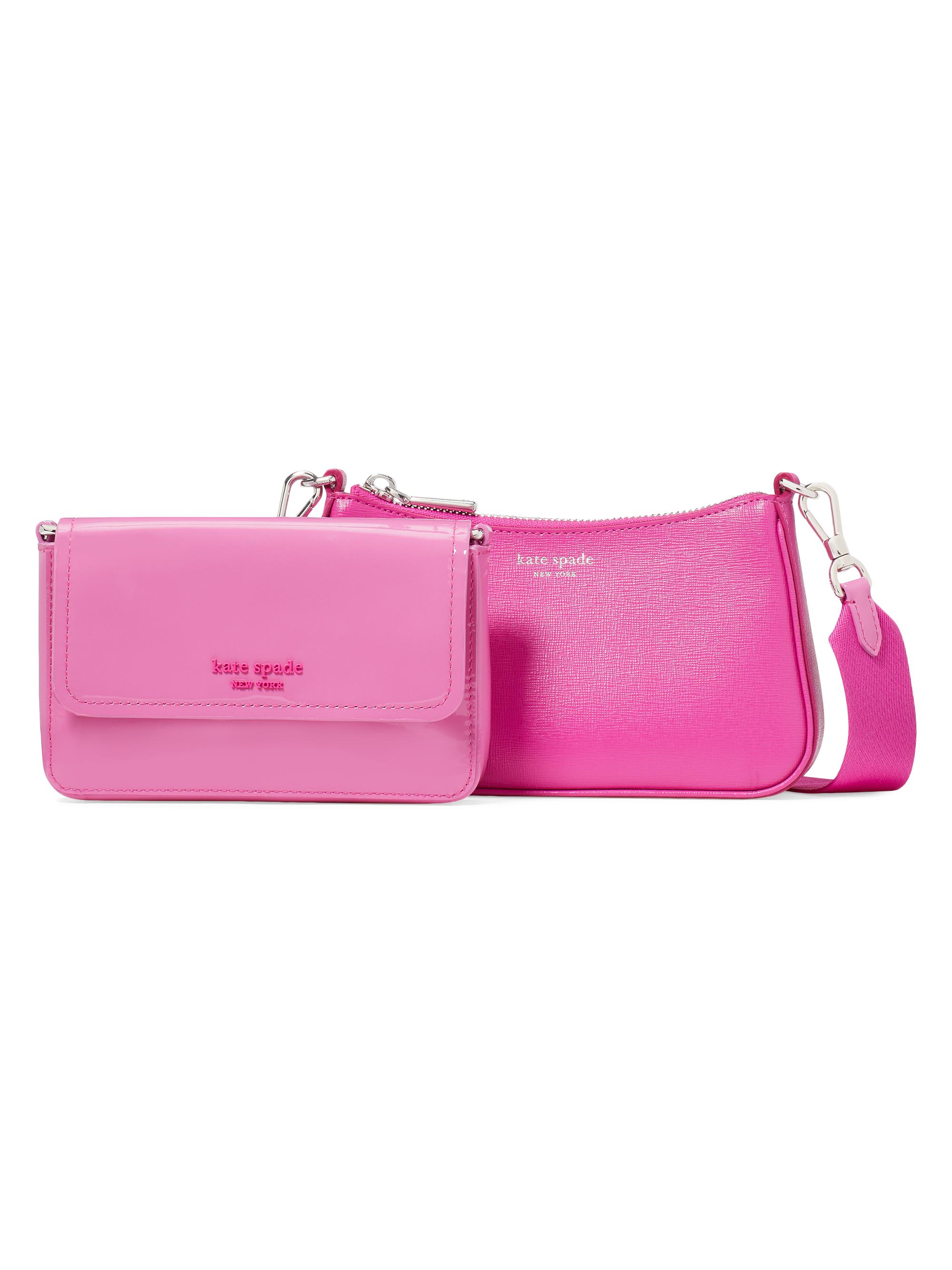 Double Up Patent Saffiano Leather Crossbody Bag