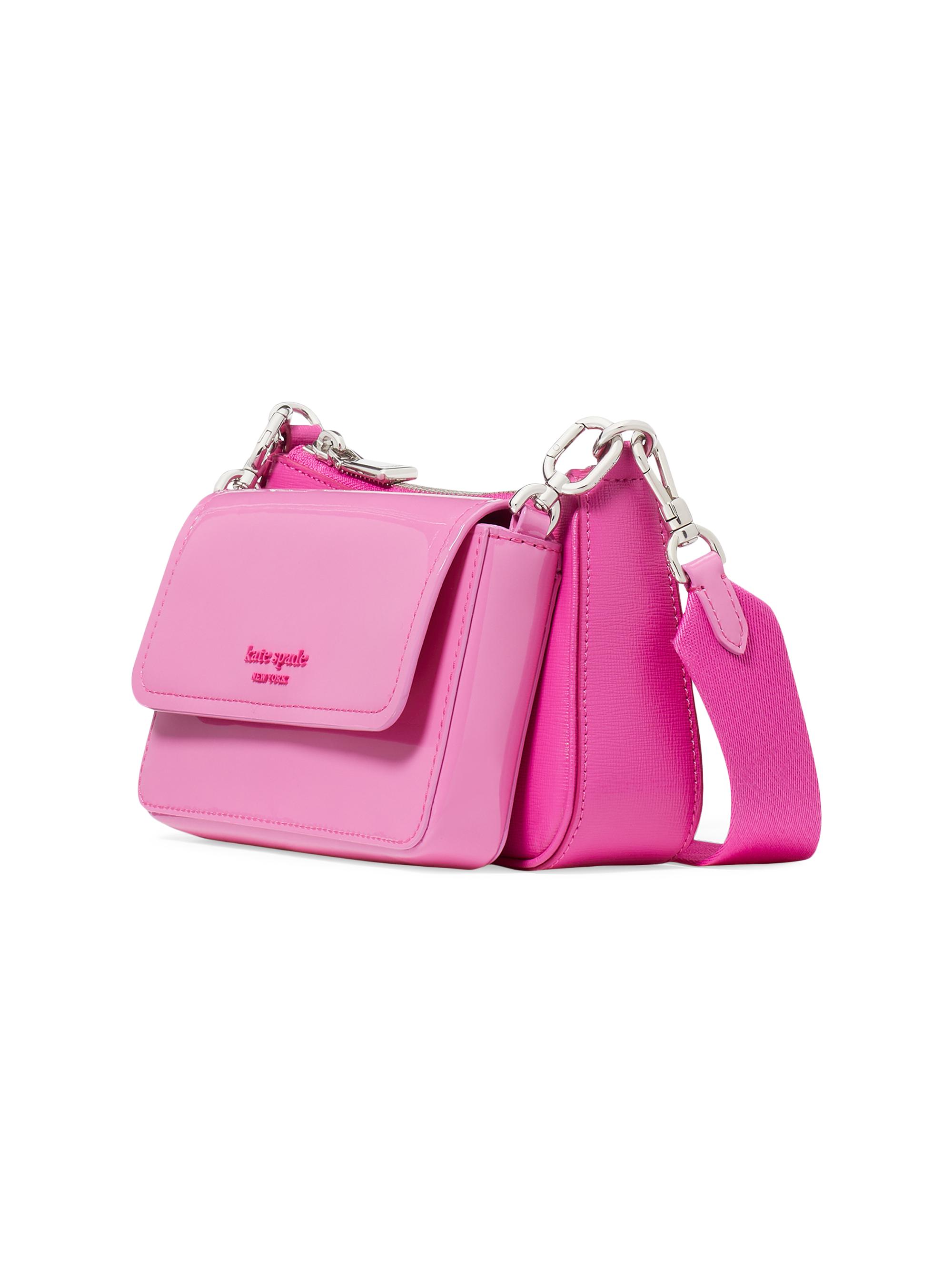 Double Up Patent Saffiano Leather Crossbody Bag