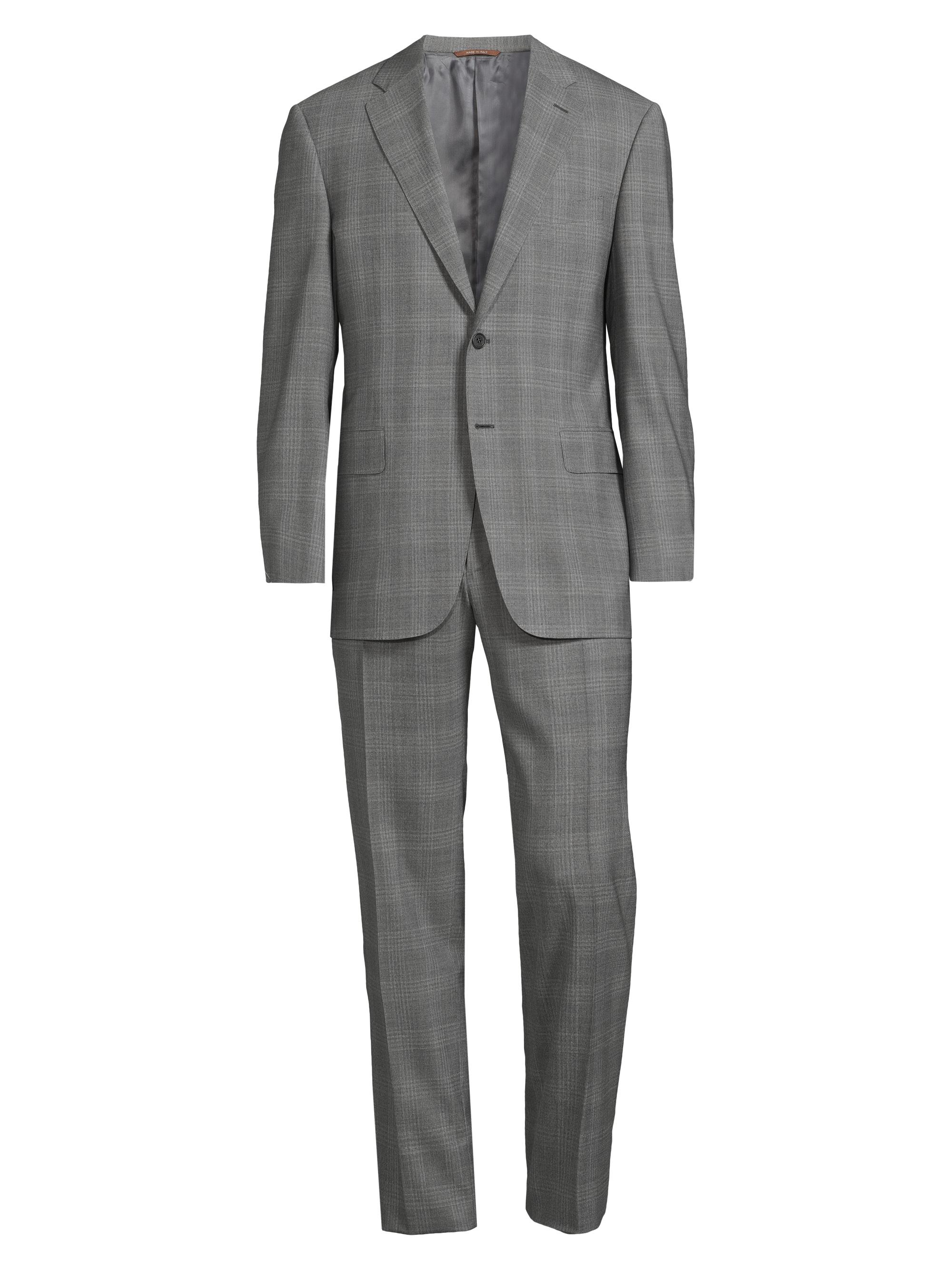 Canali Men's Siena Plaid Wool Single-Breasted Suit - Grey