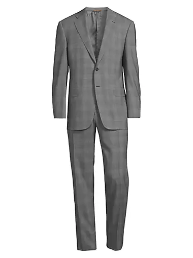 Siena Plaid Wool Single-Breasted Suit