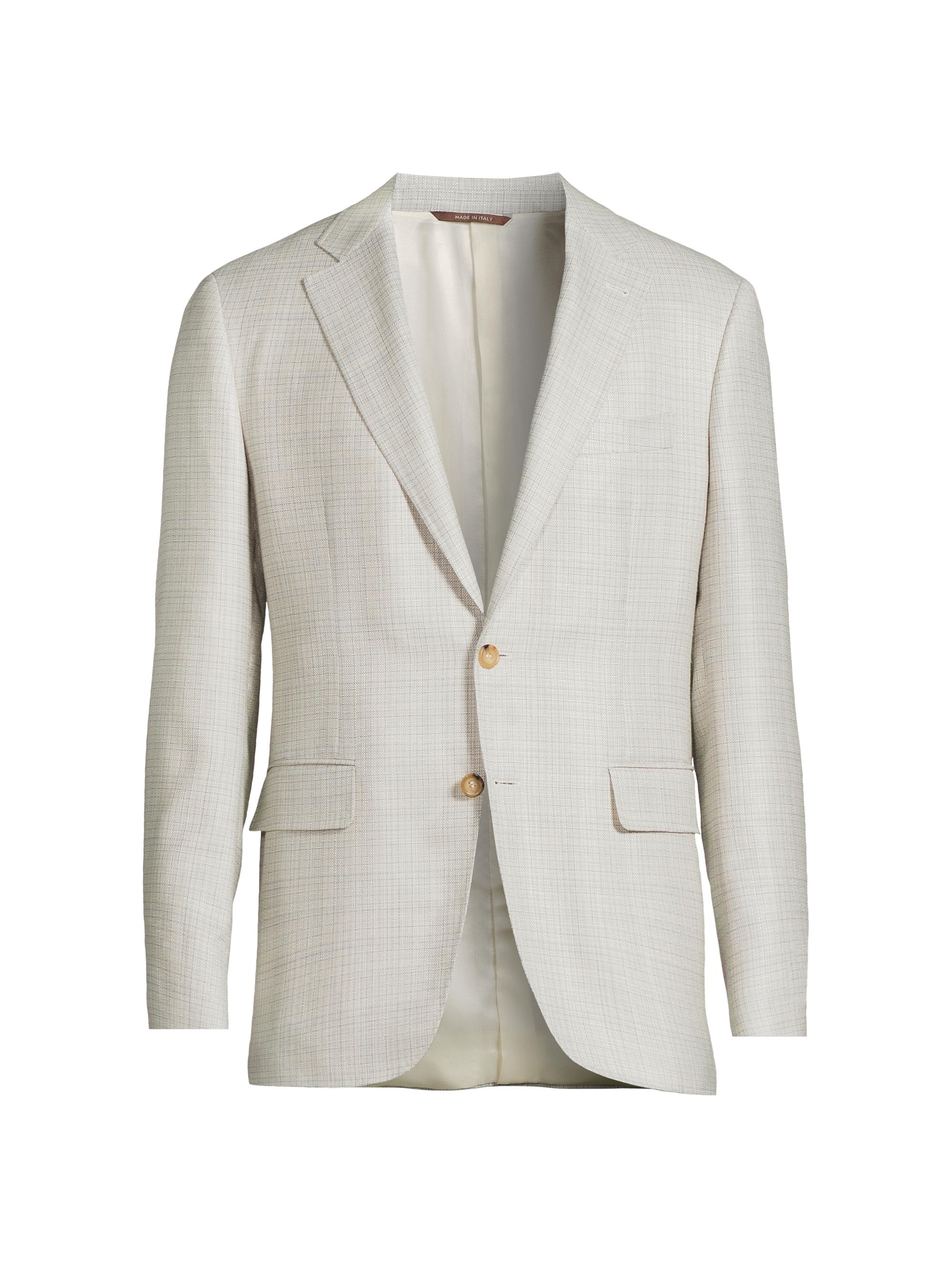 Canali Men's Kei Wool-Blend Two-Button Sport Coat - White