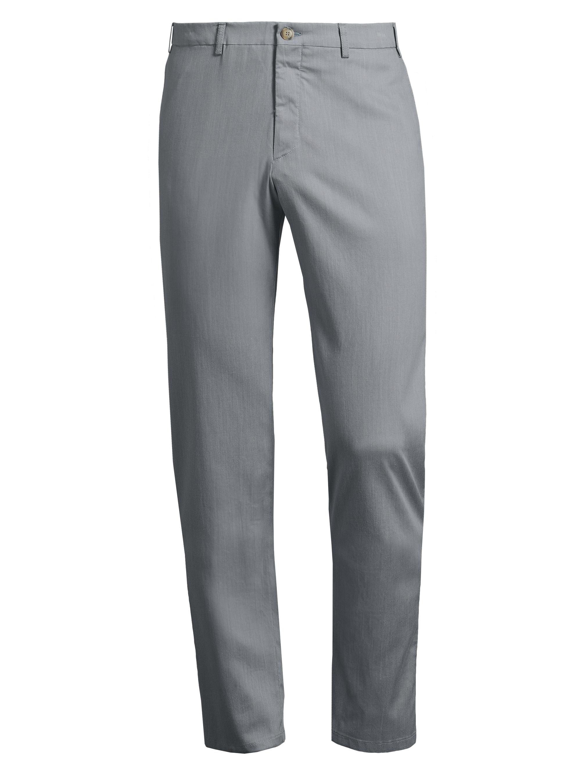 Canali Men's Stretch Flat-Front Trousers - Grey