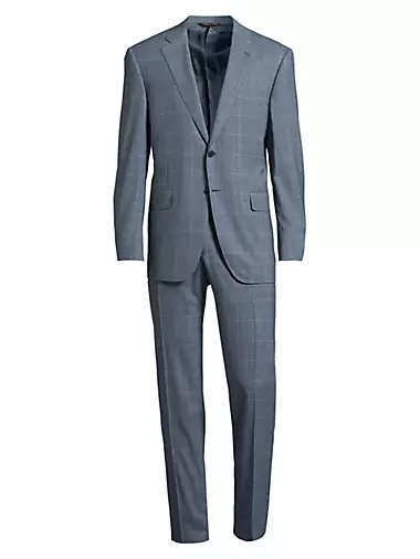 Siena Plaid Wool Single-Breasted Suit