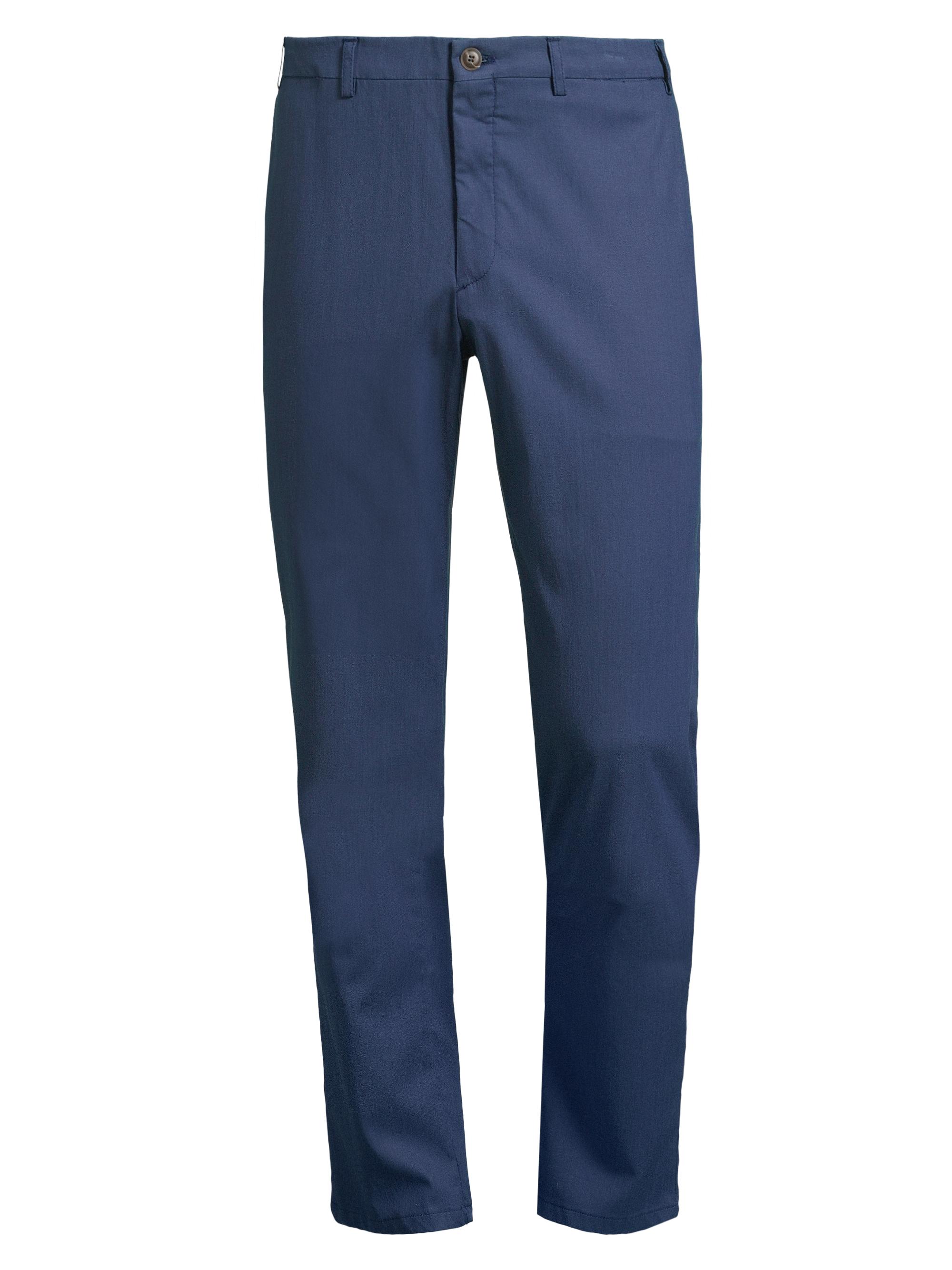 Canali Men's Stretch Flat-Front Trousers - Blue