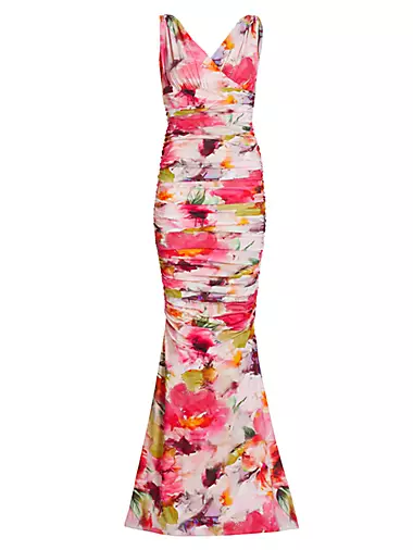 Barbe Ruched Floral Gown
