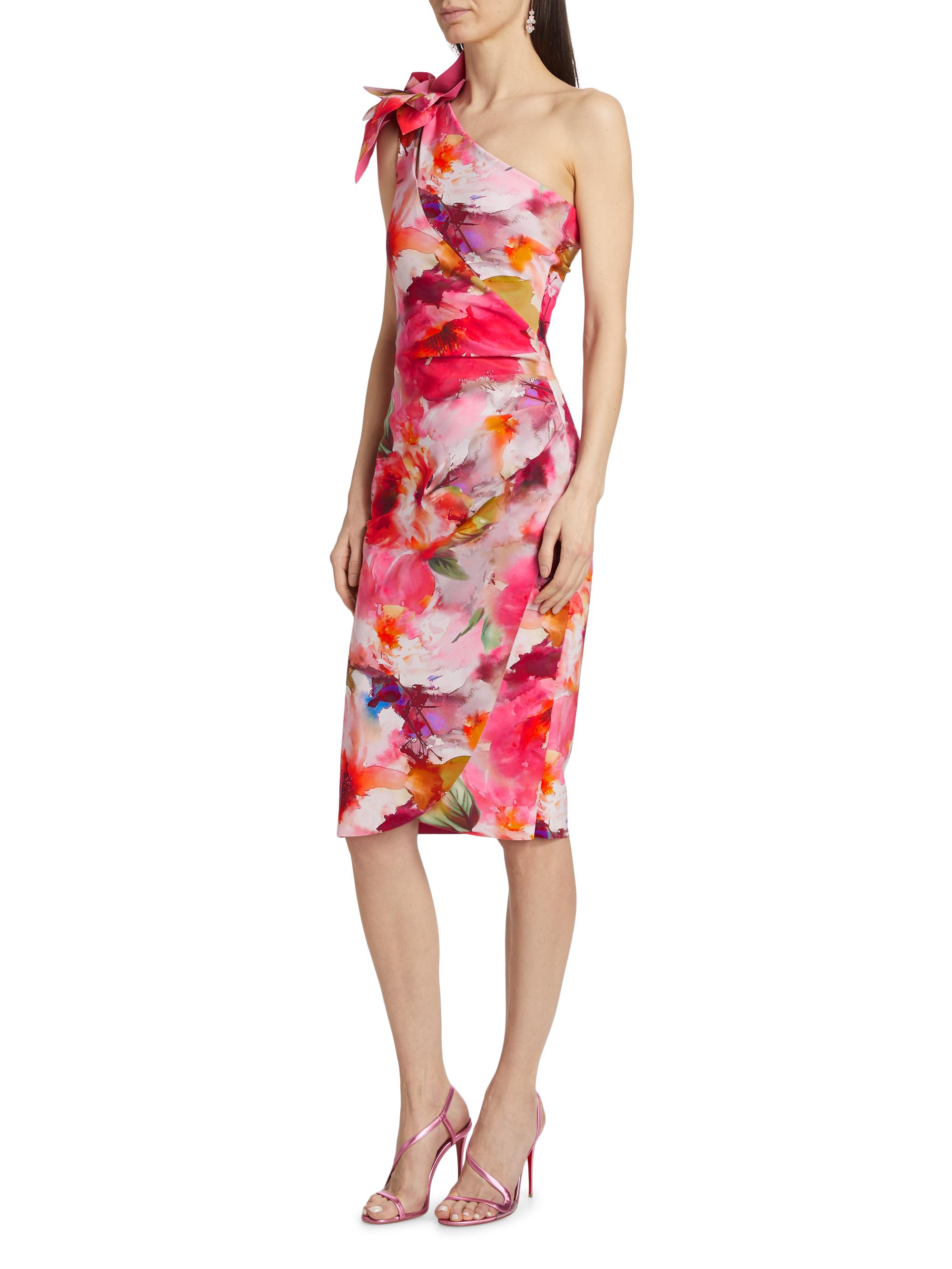 Chiara Boni La Petite Robe Gosia One-Shoulder Floral Cocktail
