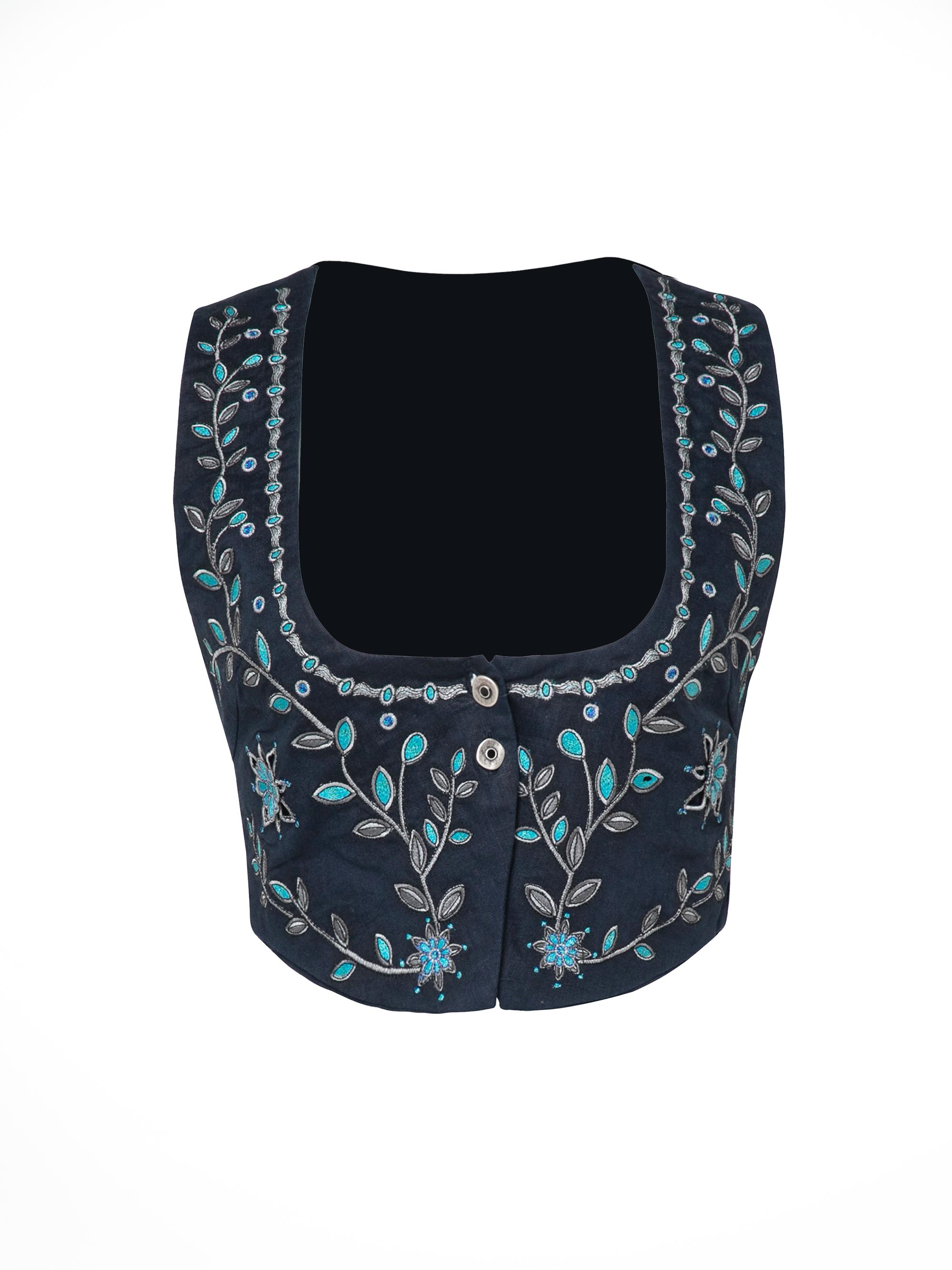 Agua by Agua Bendita Women's Esmeralda Relicario Linen Vest