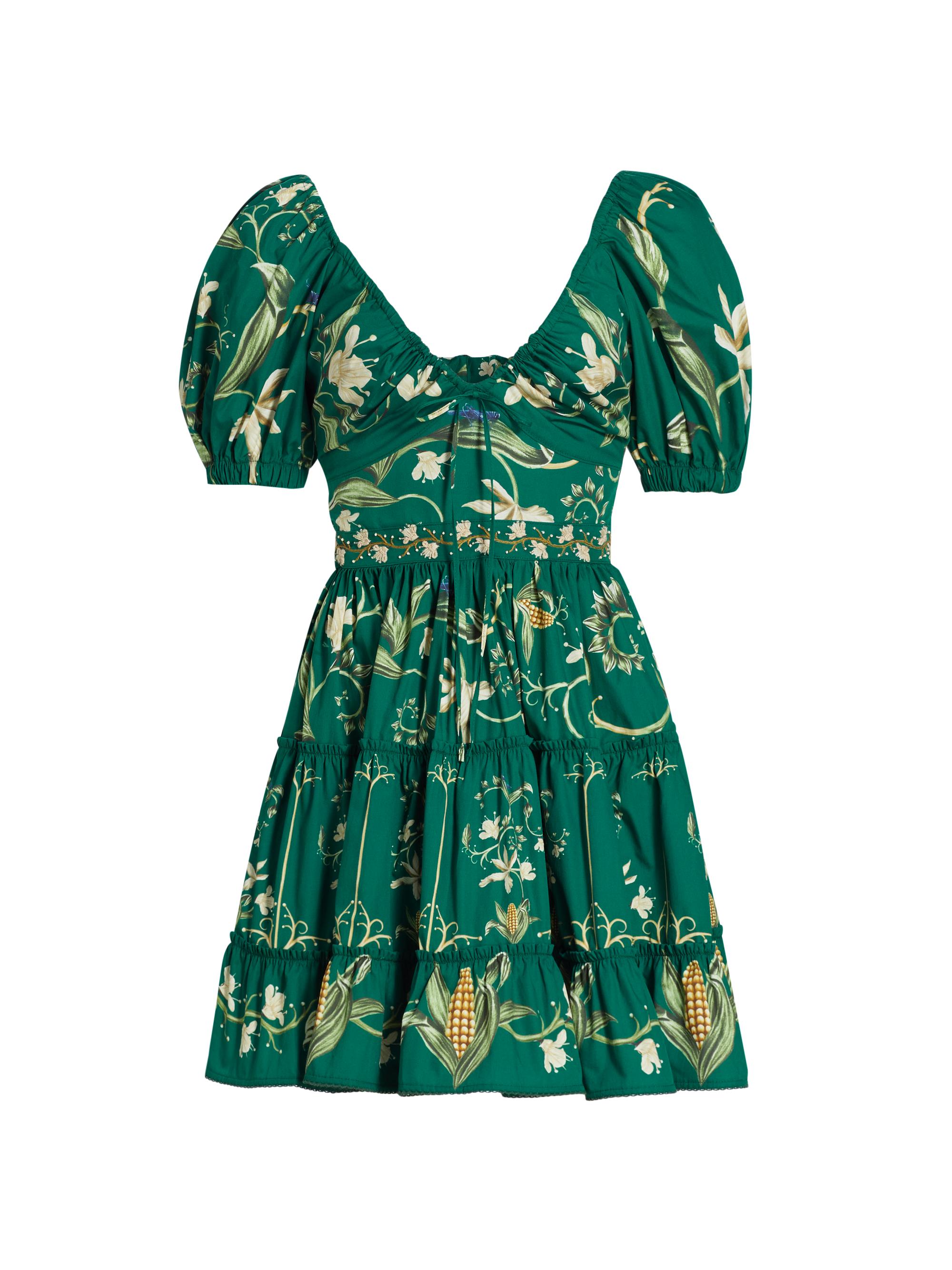 Agua by Agua Bendita Women's Manzanilla Esmeralda Cotton Peasant Minidress