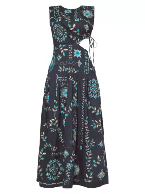 Shop Agua by Agua Bendita Alma Otono Relicario Printed Cut-Out Maxi Dress |  Saks Fifth Avenue