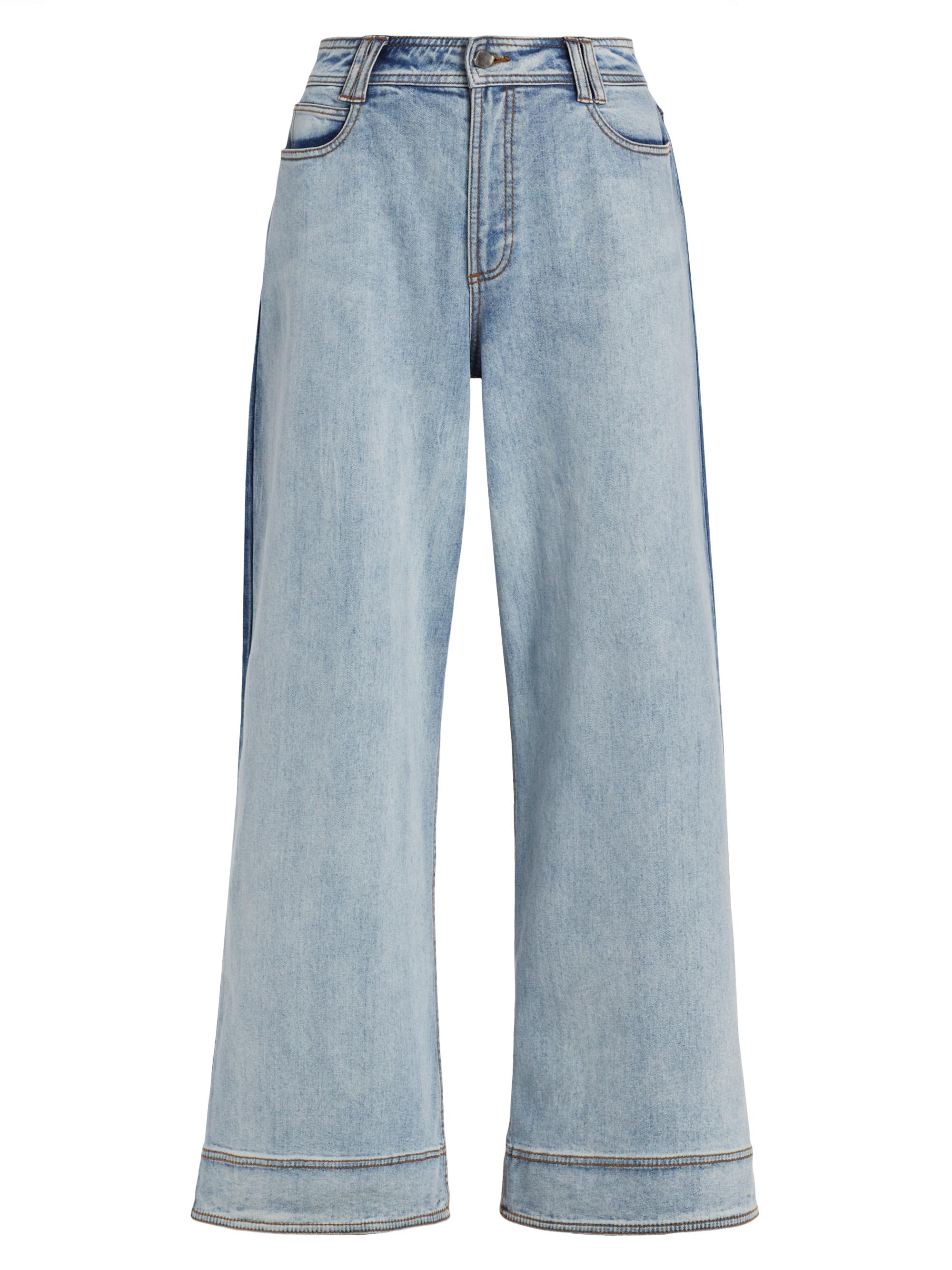 Aje Women's Abstraction Embrace Wide-Leg Jeans - Two Tone Indigo