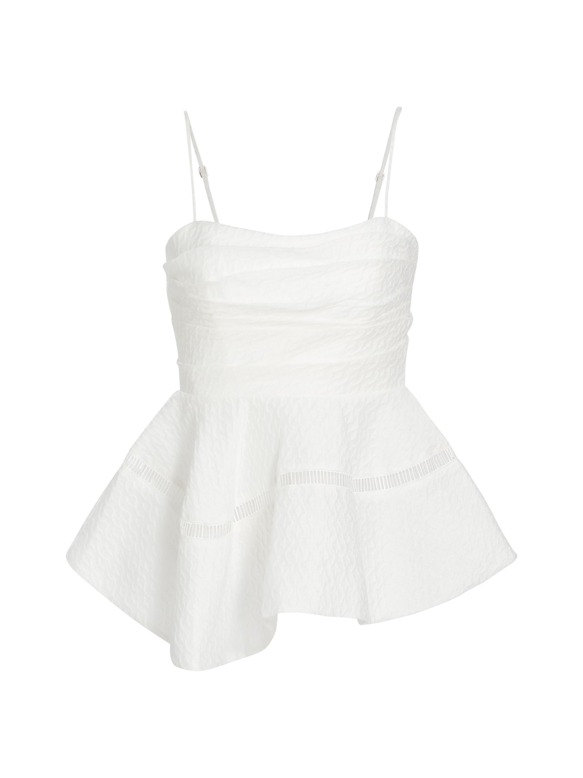 Aje Women's Cinque Jacquard Linen-Blend Flared Top -