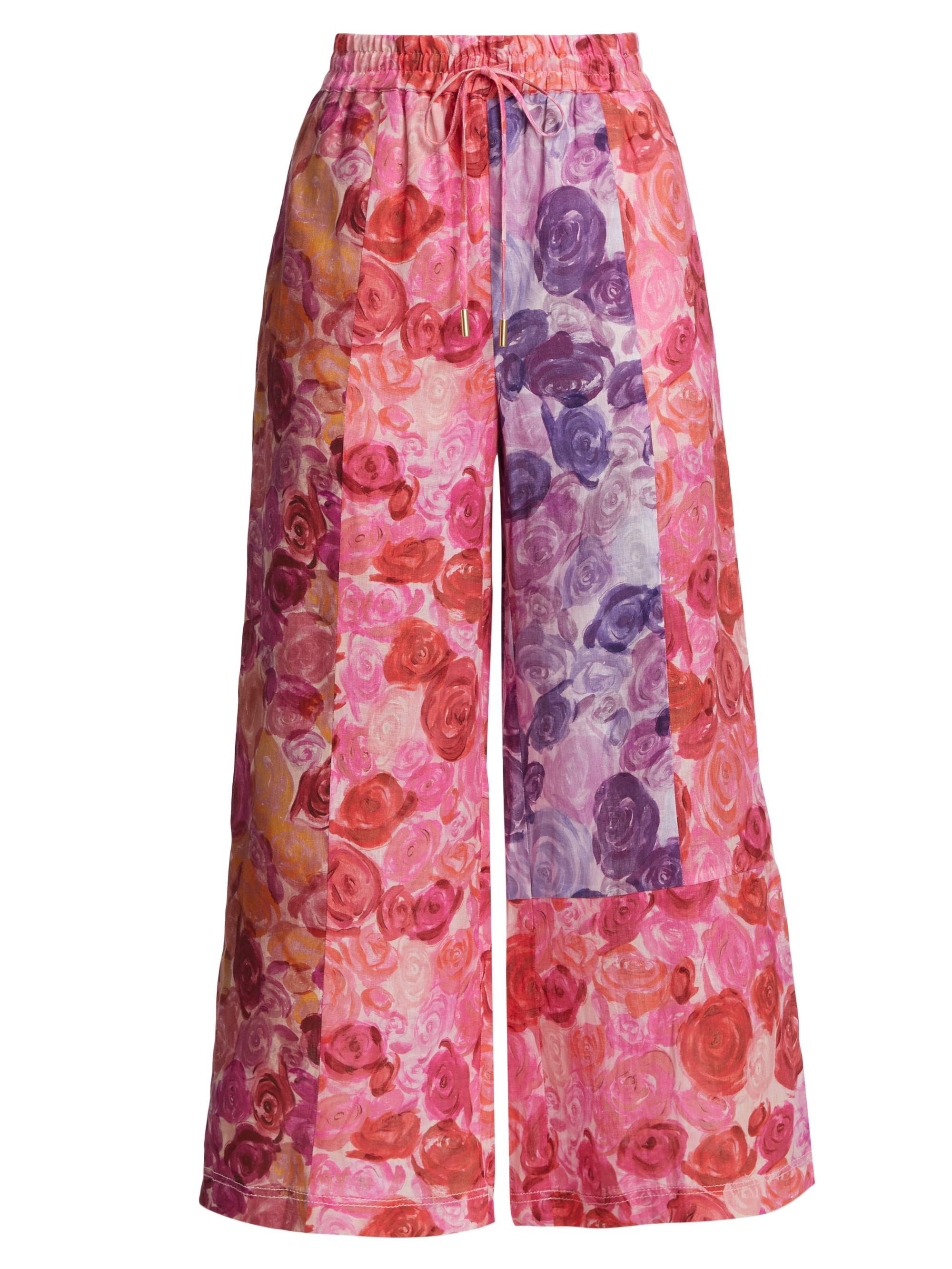 Aje Women's Vision Floral Linen Wide-Leg Pants - Kaleidoscopic Rose