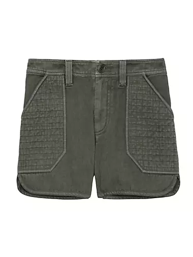 Cotton Twill Patch-Pocket Shorts
