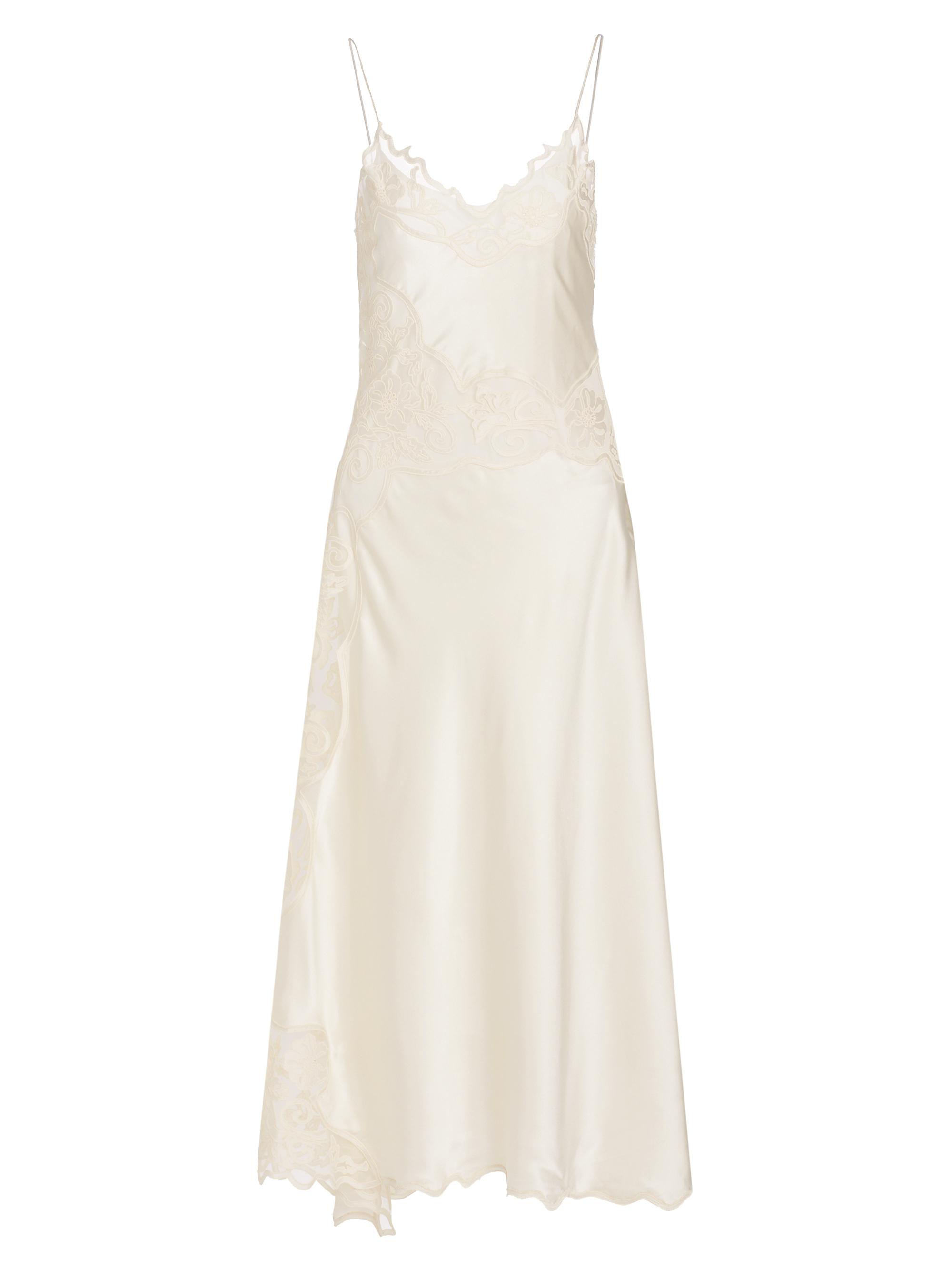 Ulla Johnson Women's Luciene Floral-Embroidered Silk Midi-Slipdress - Cowrie