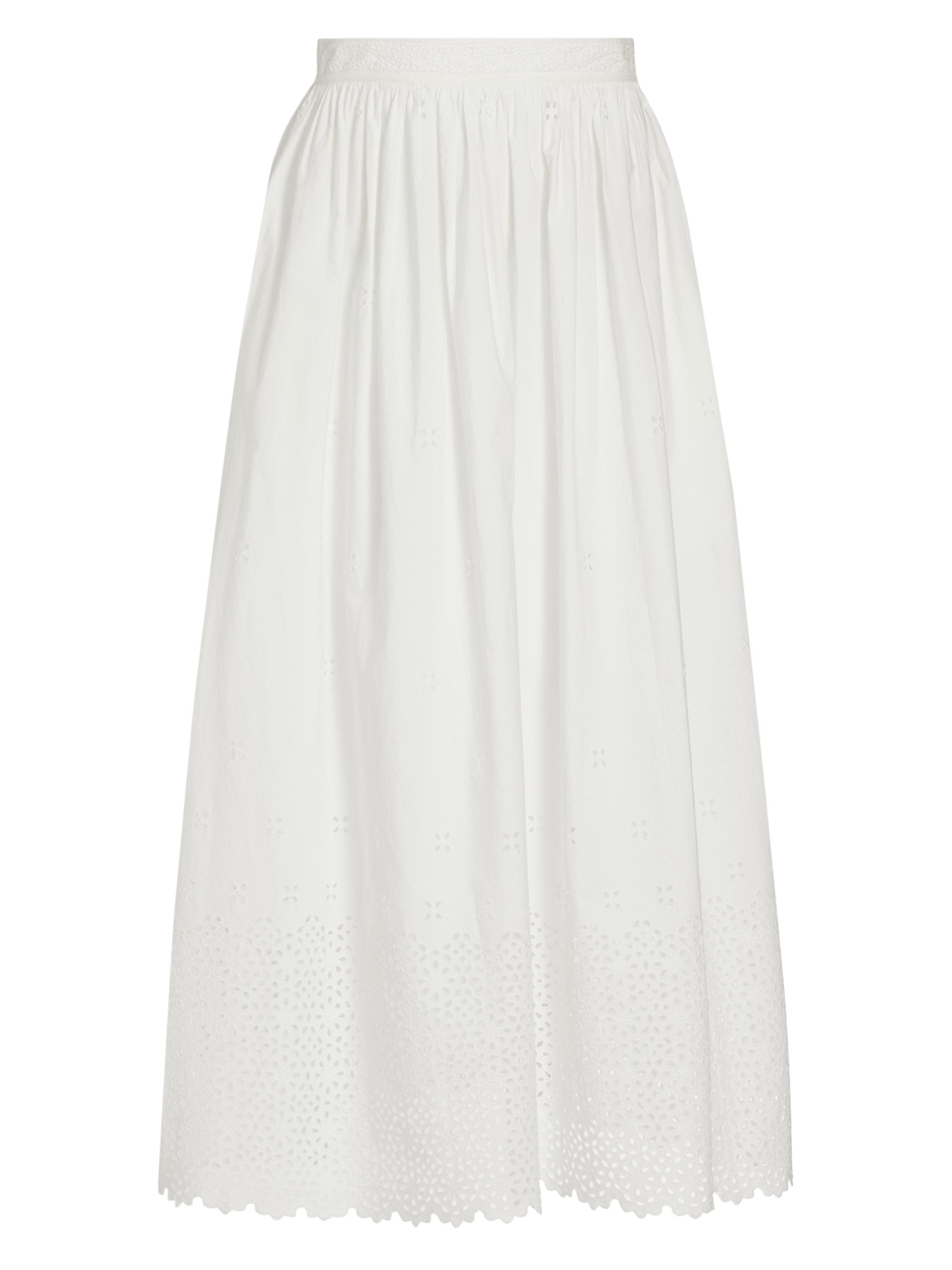 Ulla Johnson Women's Marisol Eyelet A-Line Midi-Skirt - Cowrie