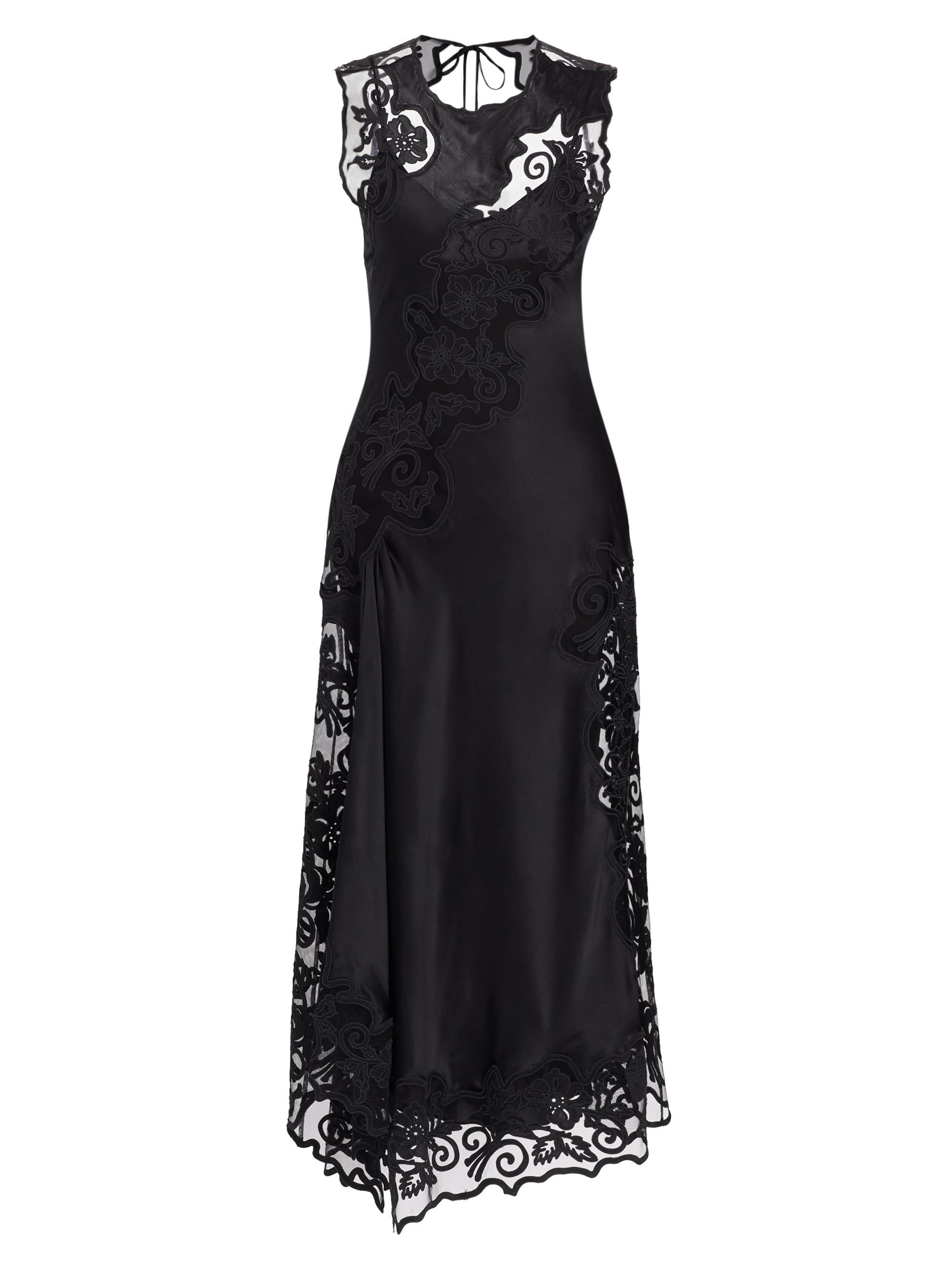 Ulla Johnson Women's Kaia Floral-Embroidered Silk Midi-Dress - Noir