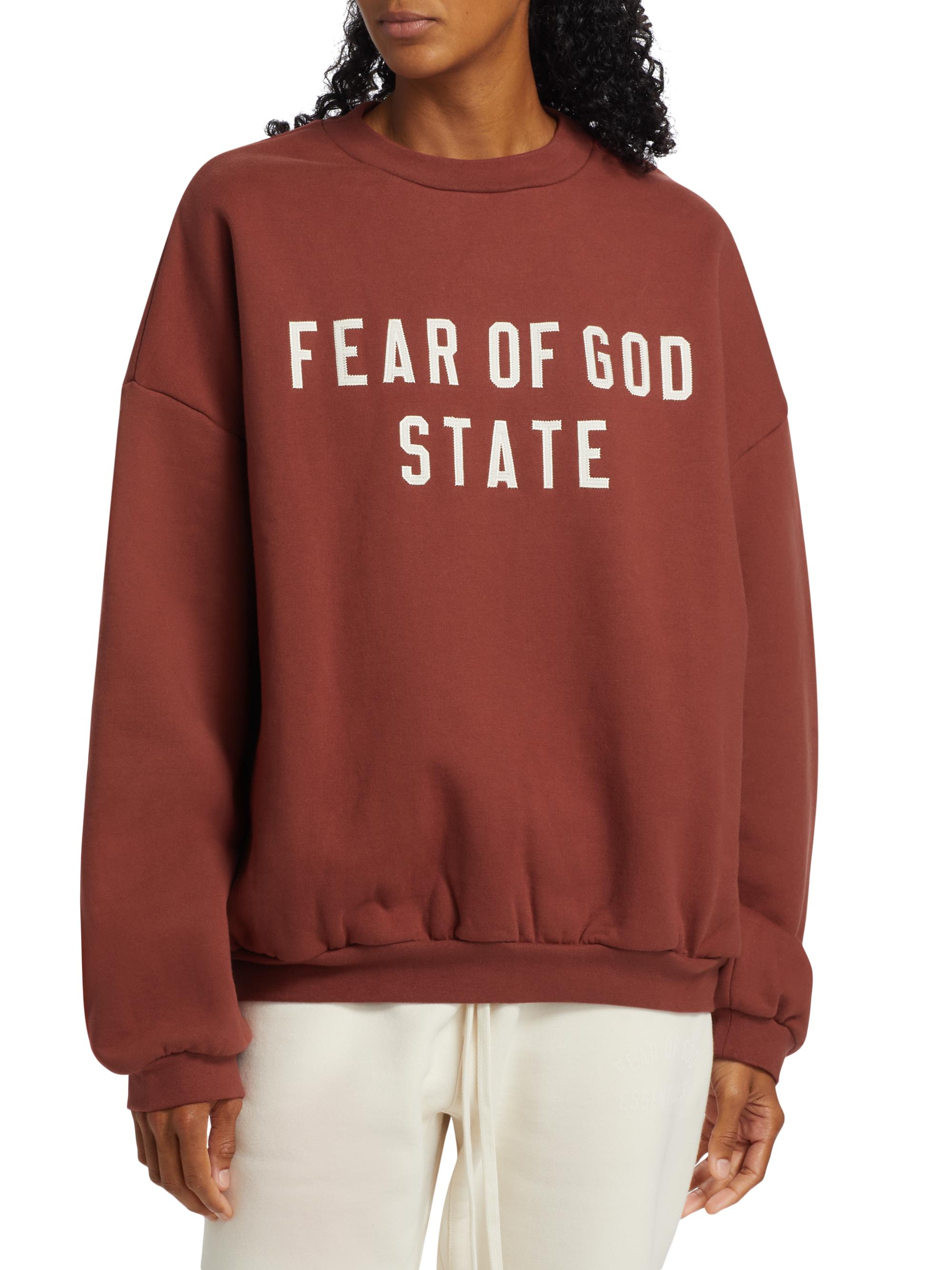 トップス FEAR OF GOD ESSENTIALS FLEECE CREWNECK Fear of God Essentials Logo Fleece Crewneck Sweatshirt | Saks