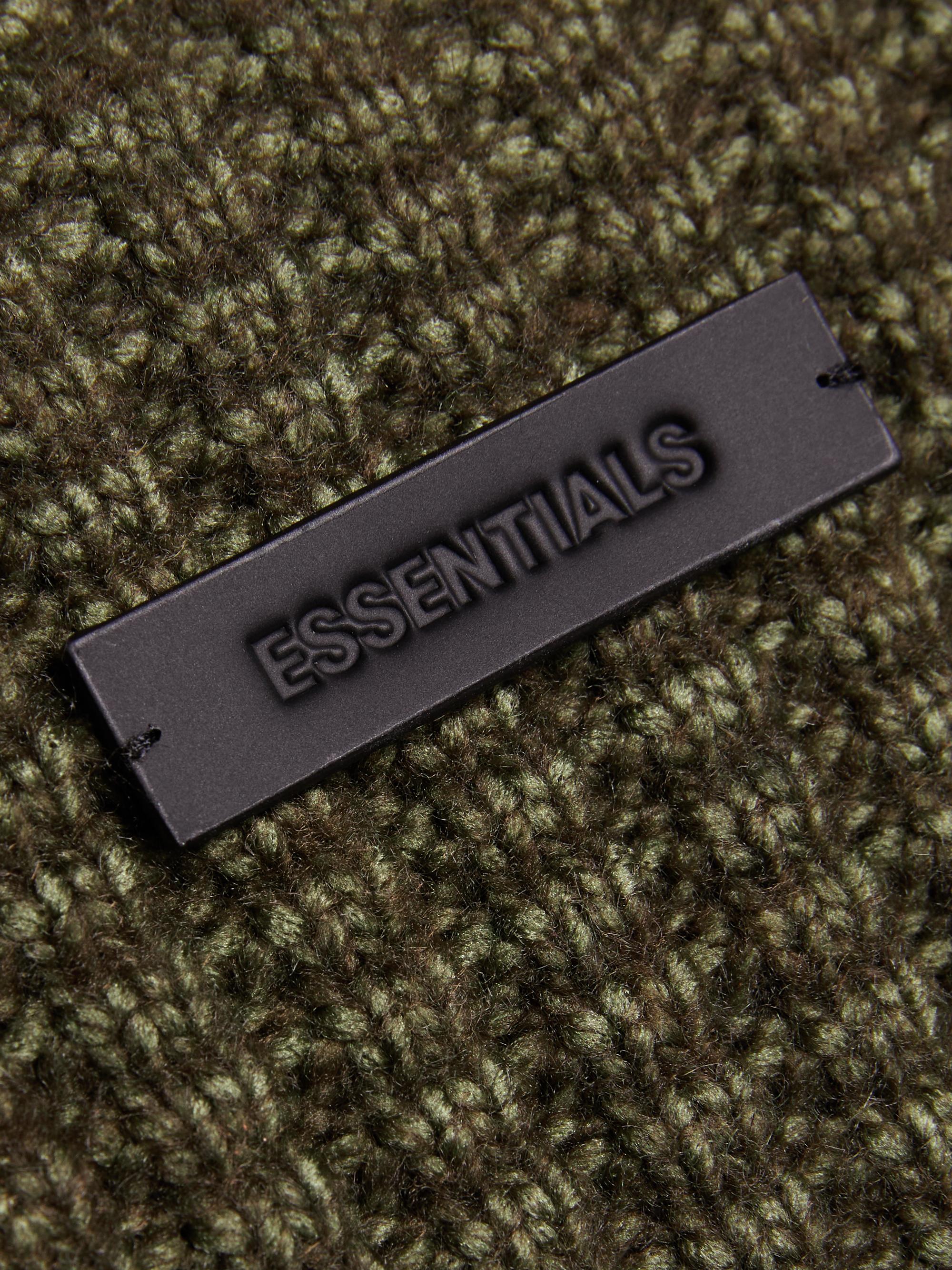 Fear of God Essentials Men's Heavy Waffle Crewneck Sweater - Military