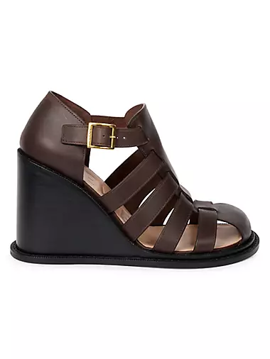 Campo 90MM Leather Wedge Sandals