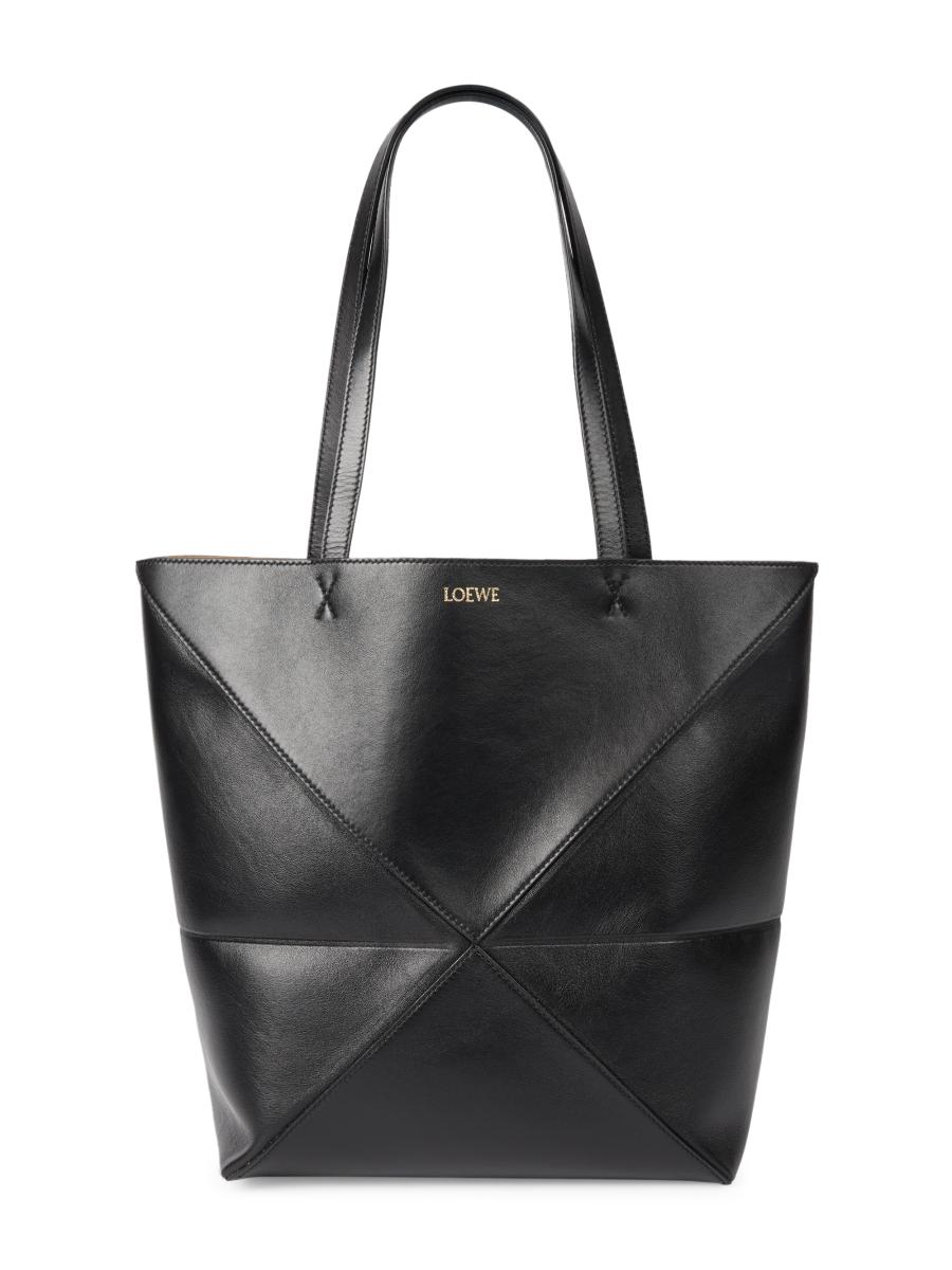 LOEWE トートバッグ ベージュ XL Puzzle Fold tote in classic calfskin Green - LOEWE