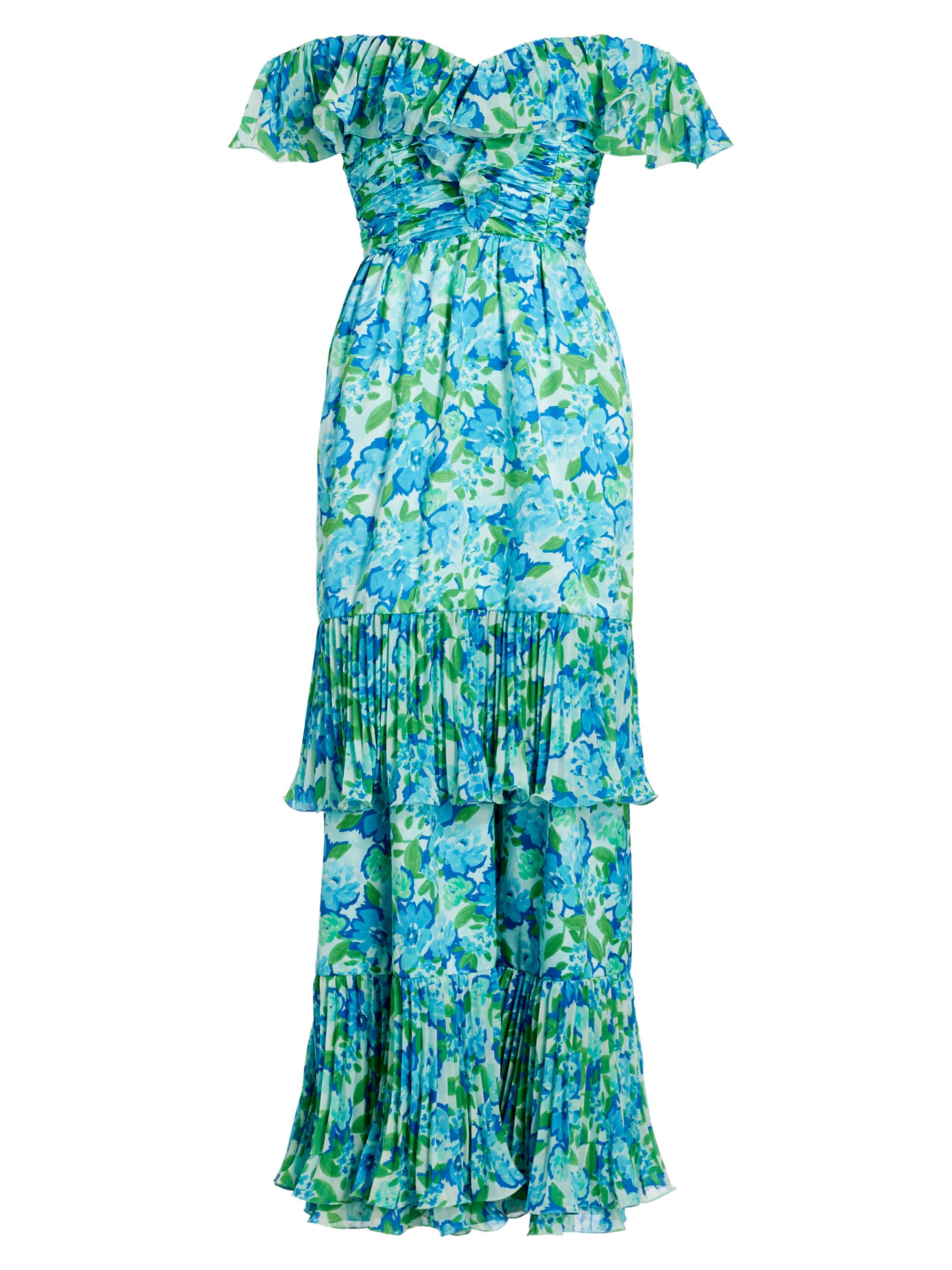 Amur Women's Pia Floral Pleated Maxi-Dress - Garden Blues
