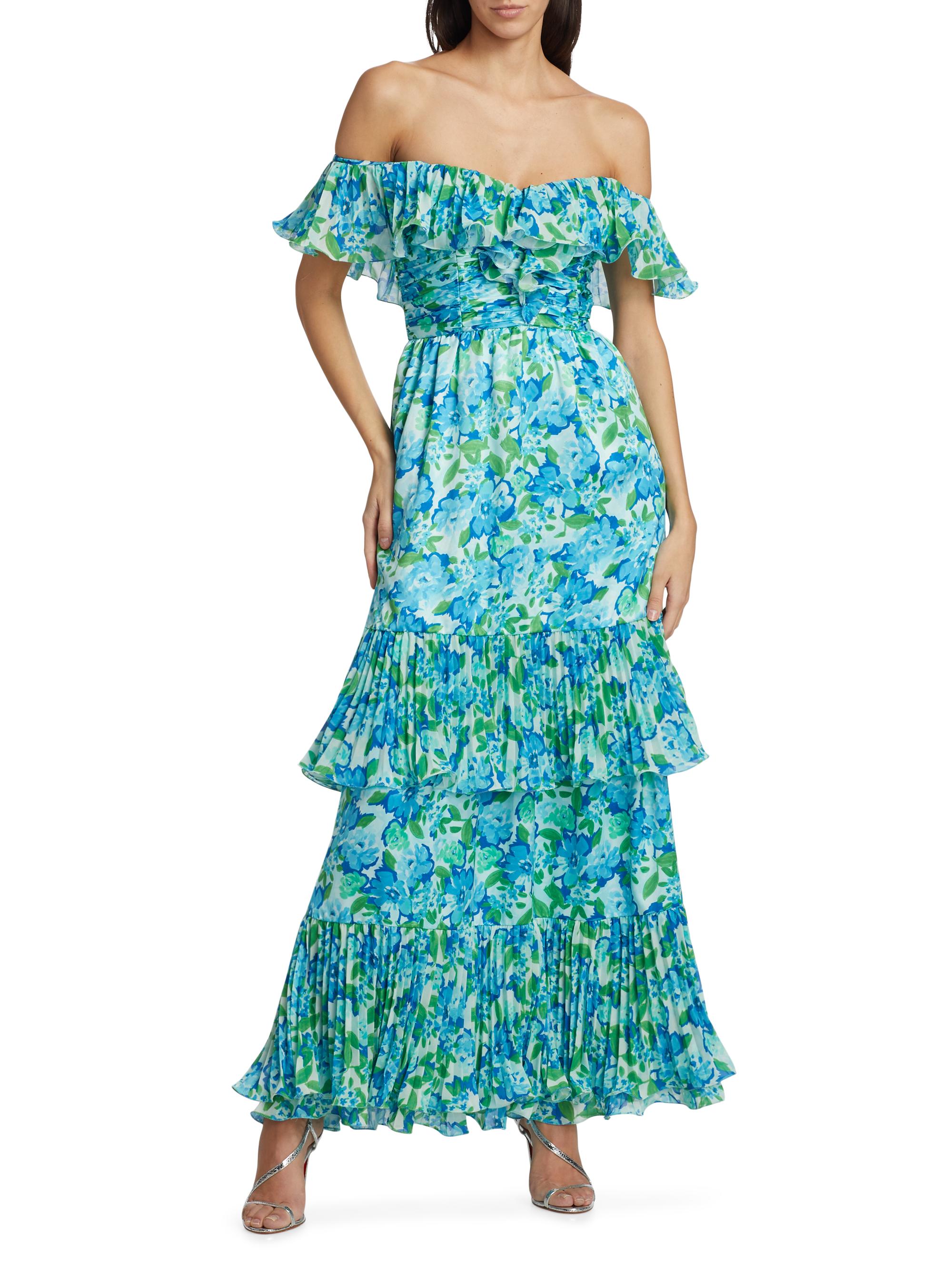 chinese dress ladies Catherine asymmetrical pleated maxi dress in Green