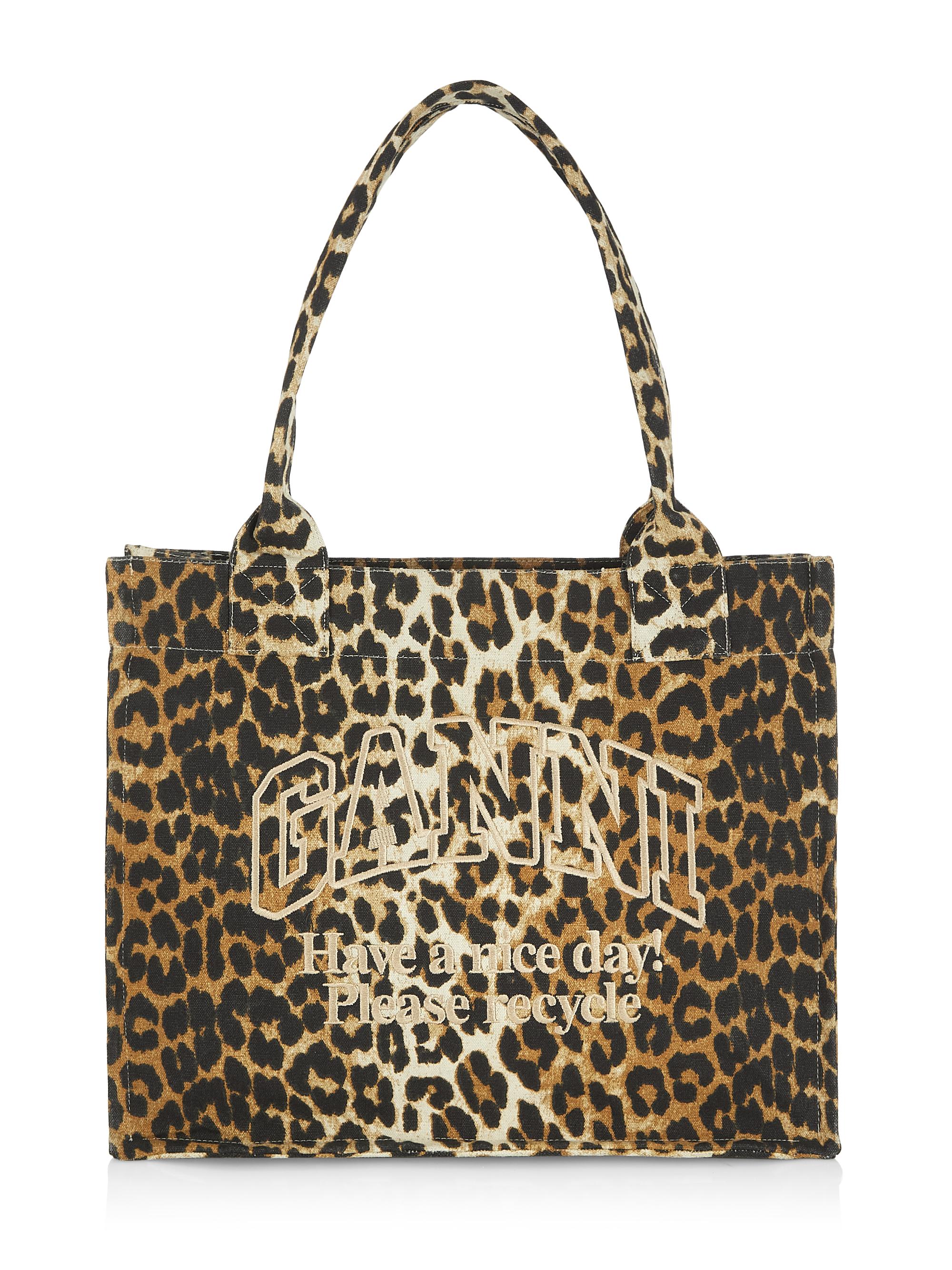 Ganni Women's  Easy Shopper Cotton Tote - Leopard