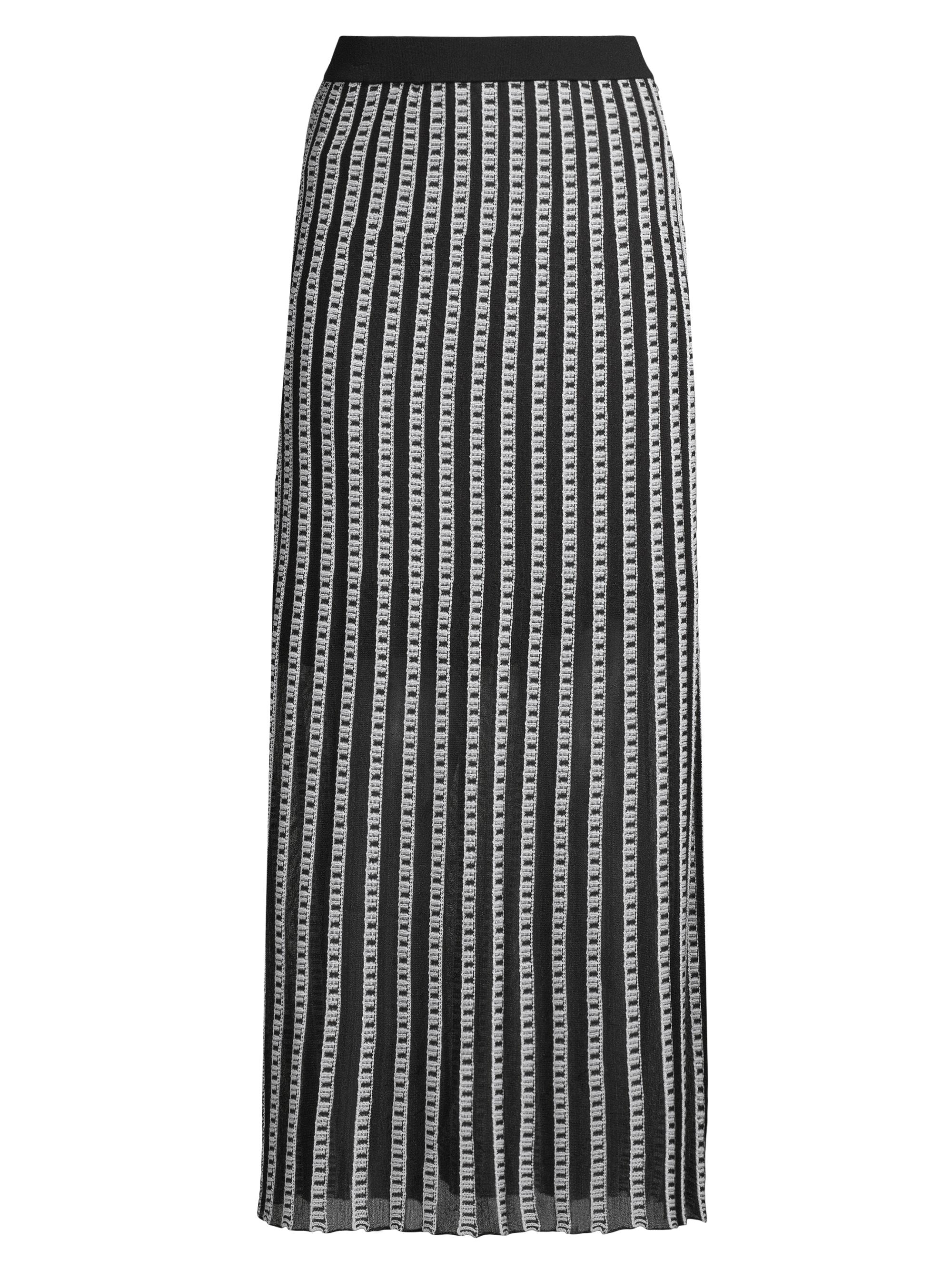 Misook Women's Burnout Knit Maxi Skirt - Black White