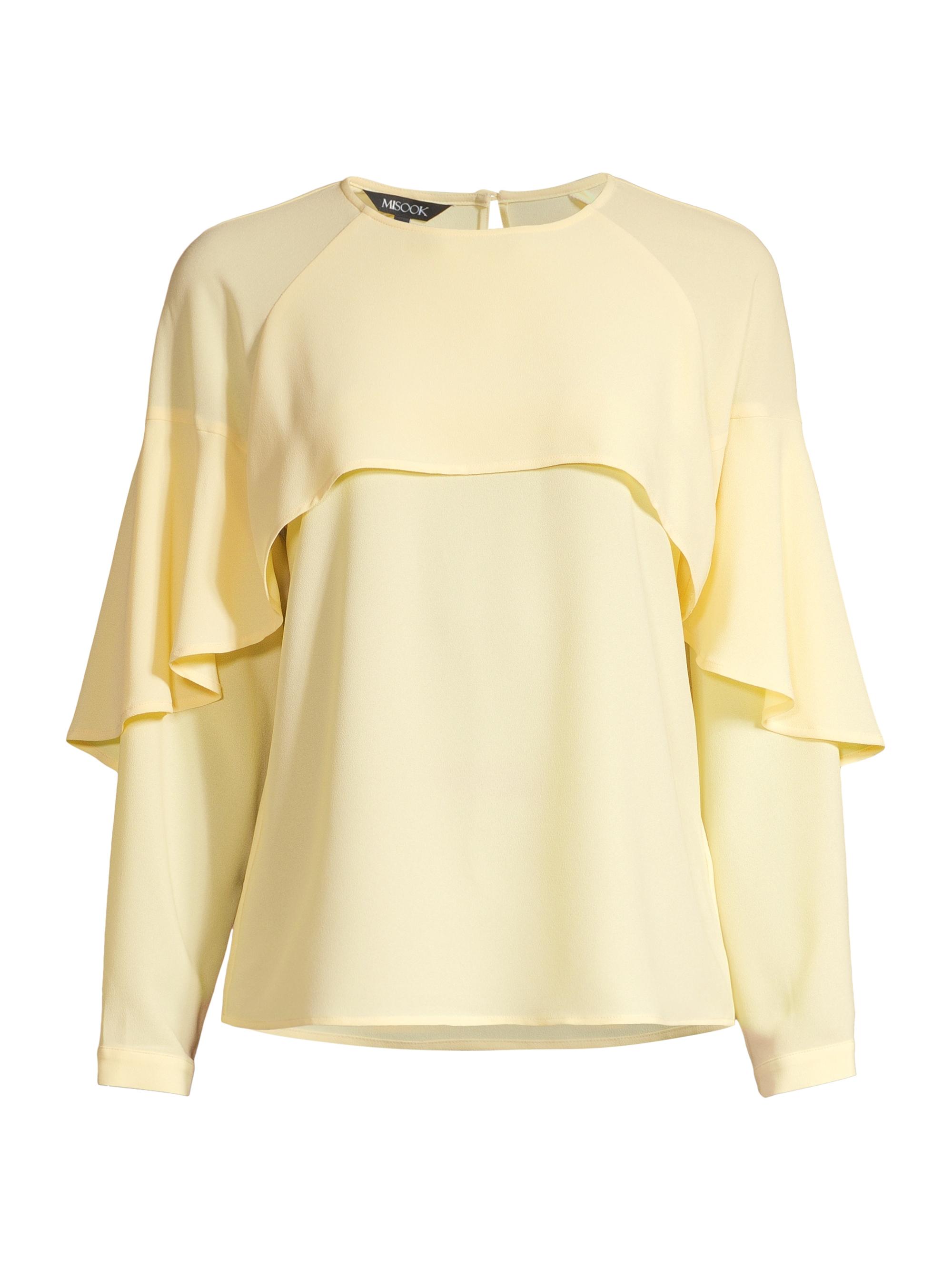 Misook Women's Crepe De Chine Cape Overlay Blouse - Pale Gold