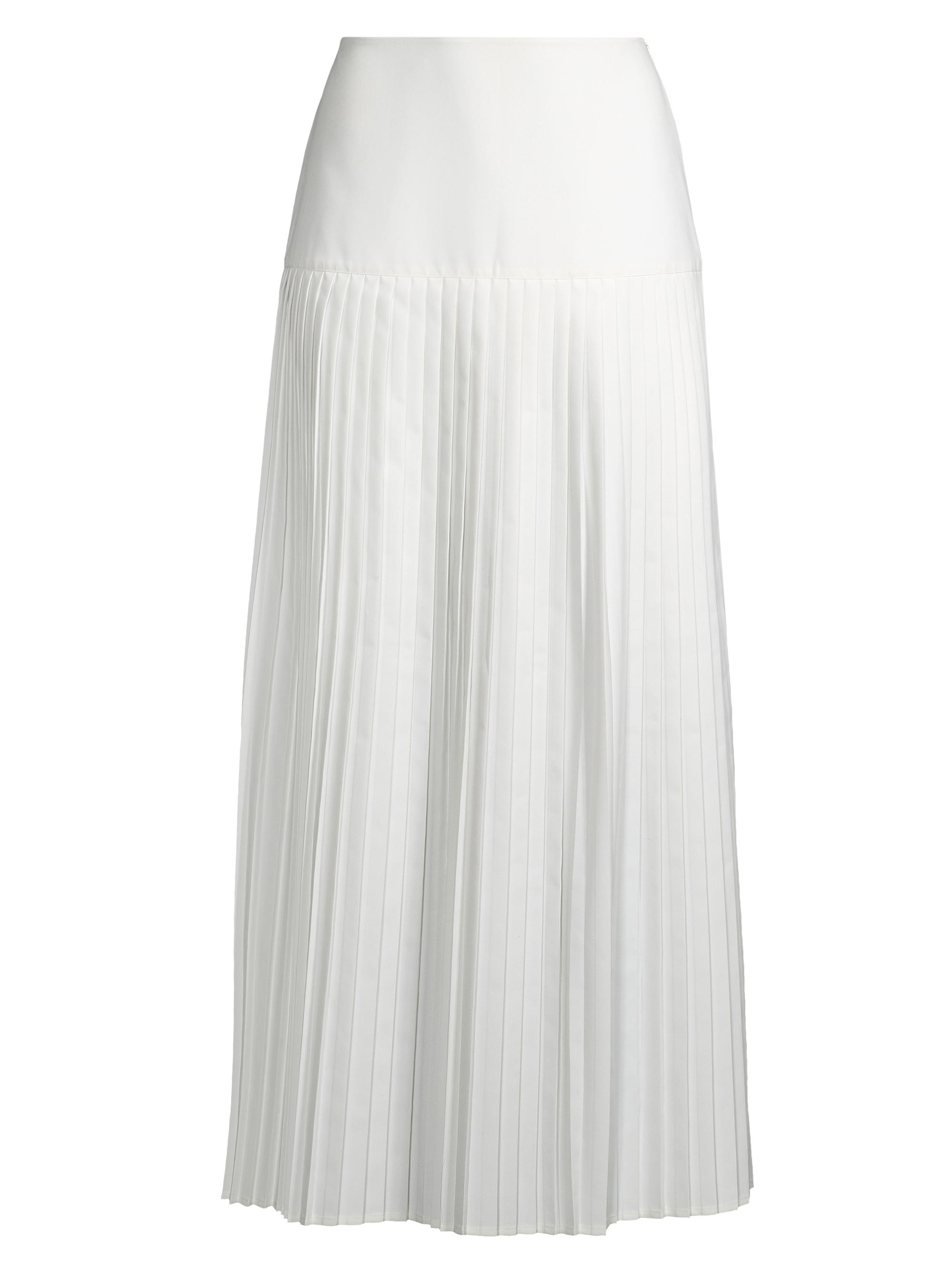 Misook Women's Drop-Waist Pleated Midi-Skirt - White