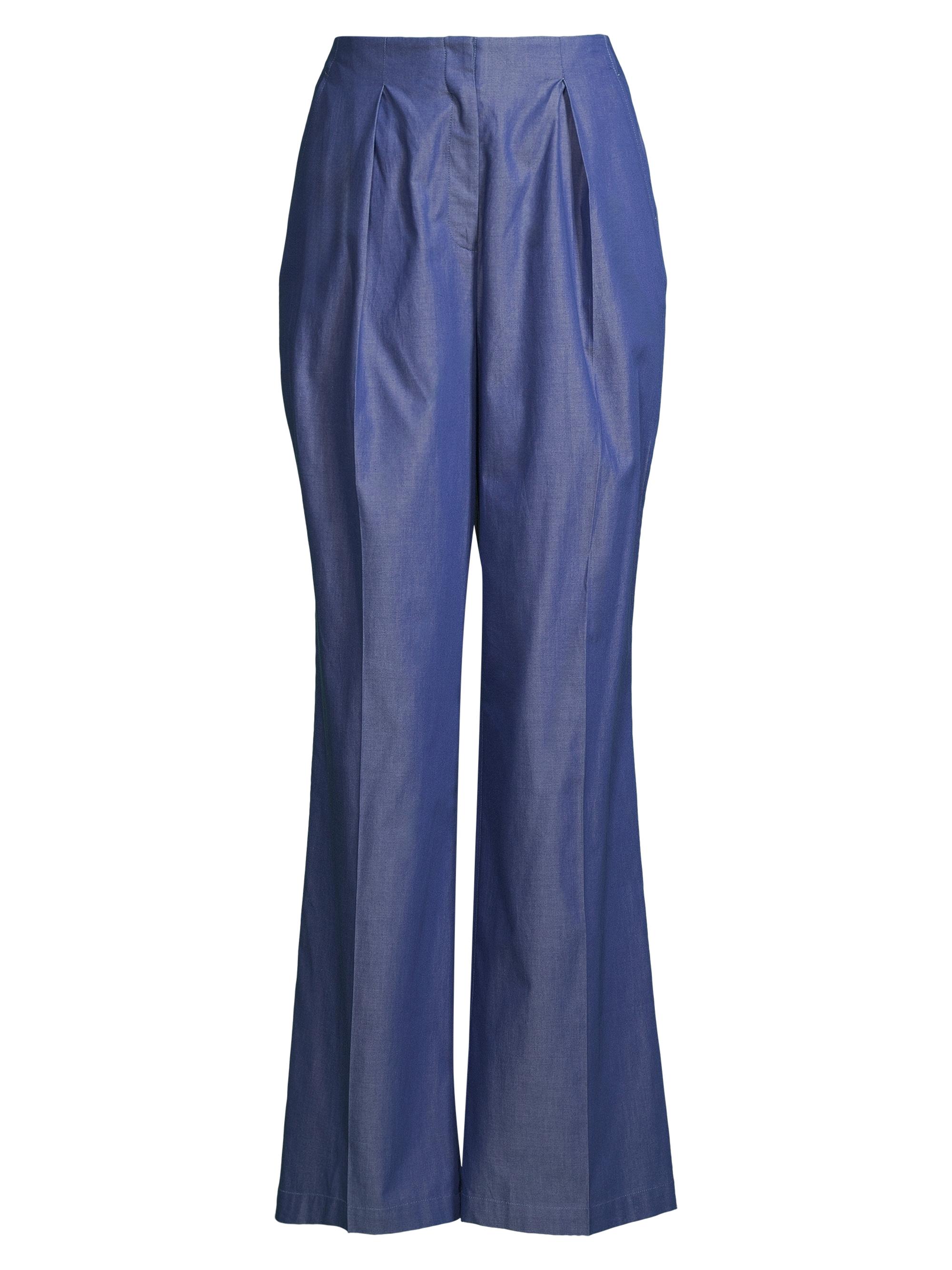Misook Women's Cotton Wide-Leg Pants - Mazarine