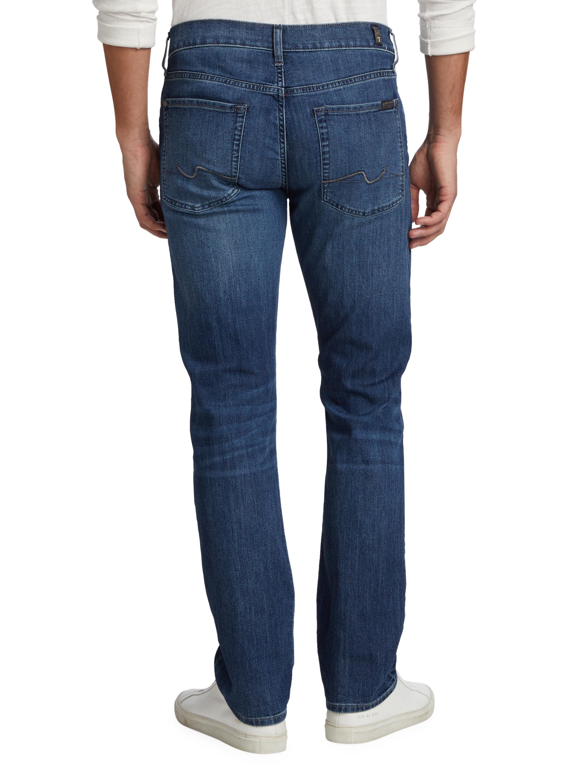7 For All Mankind Men's Straight Leg Jeans - Black, Comfort Stretch, 9.5oz Denim 3 thumbnail image