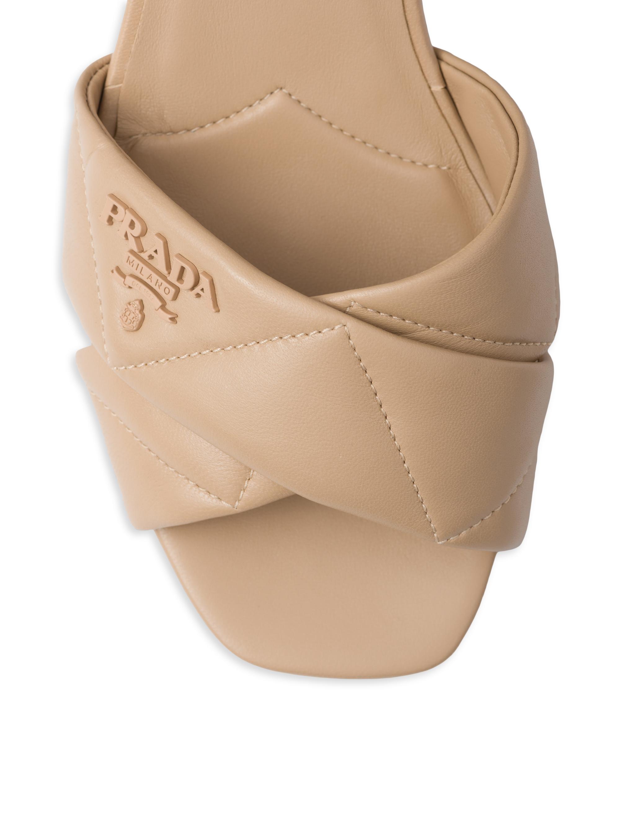 Prada Quilted Nappa Leather Platform Sandals | Saks Fifth Avenue