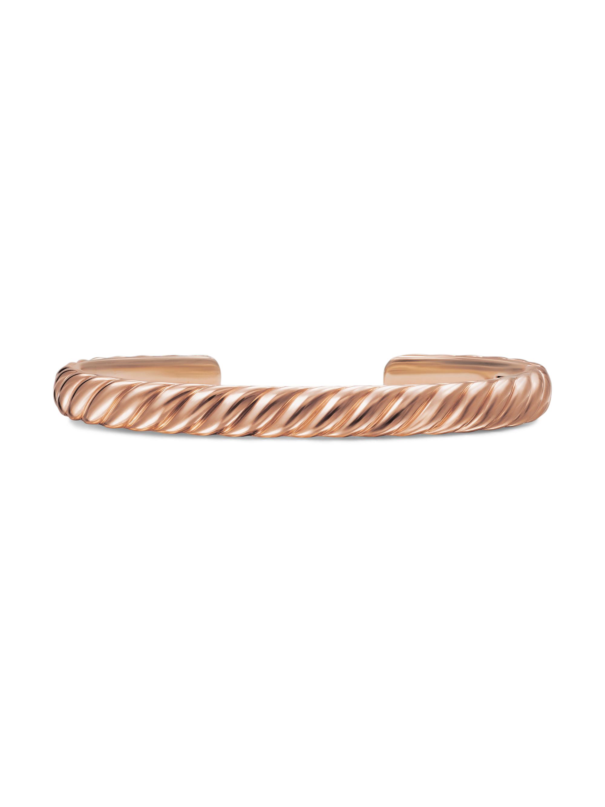 David Yurman Men's Sculpted Cable Cuff Bracelet in 18K Rose Gold, 7MM - Rose Gold