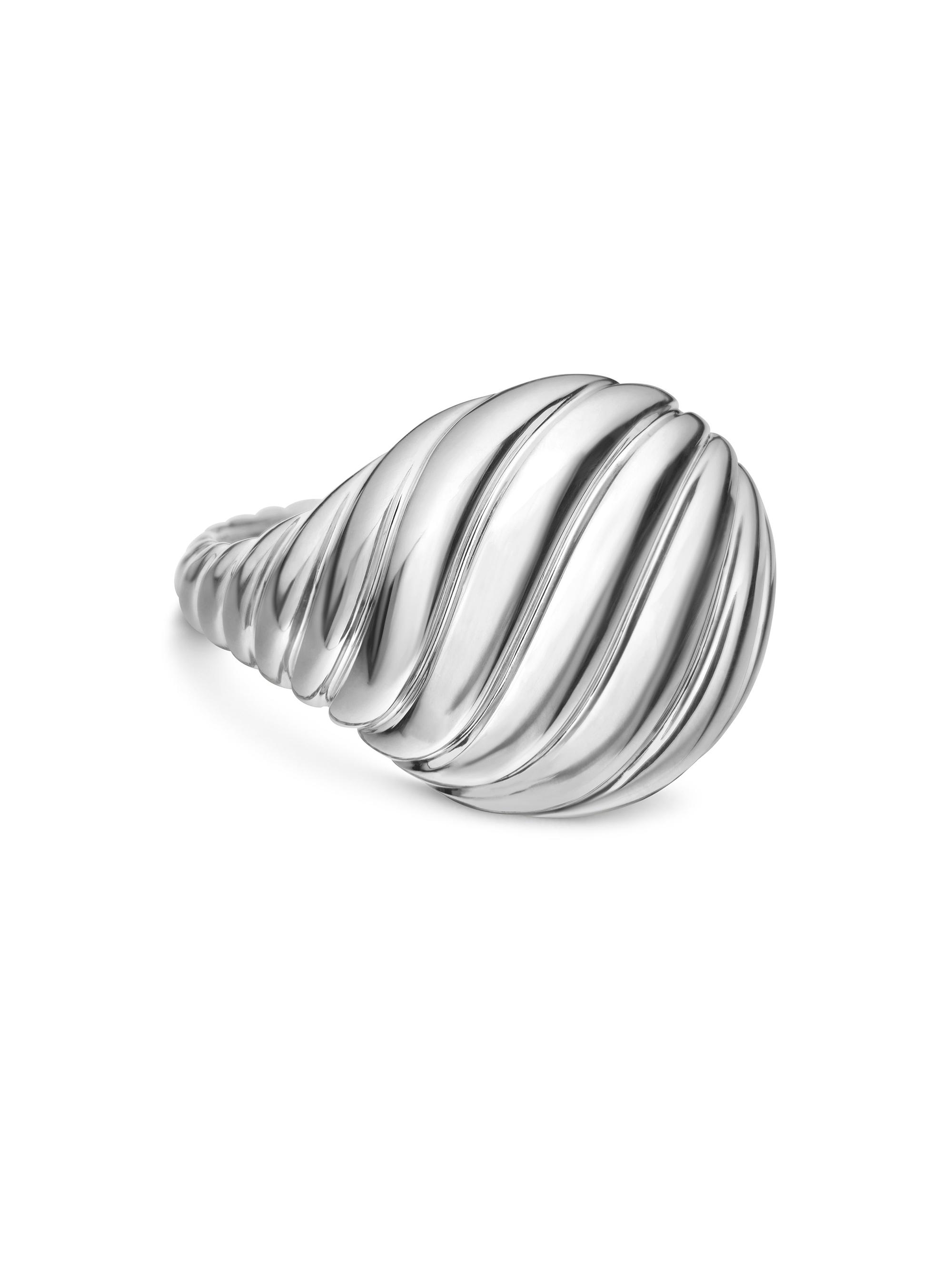 David Yurman Women's Sculpted Cable Pinky Ring in Sterling Silver, 13MM - Silver