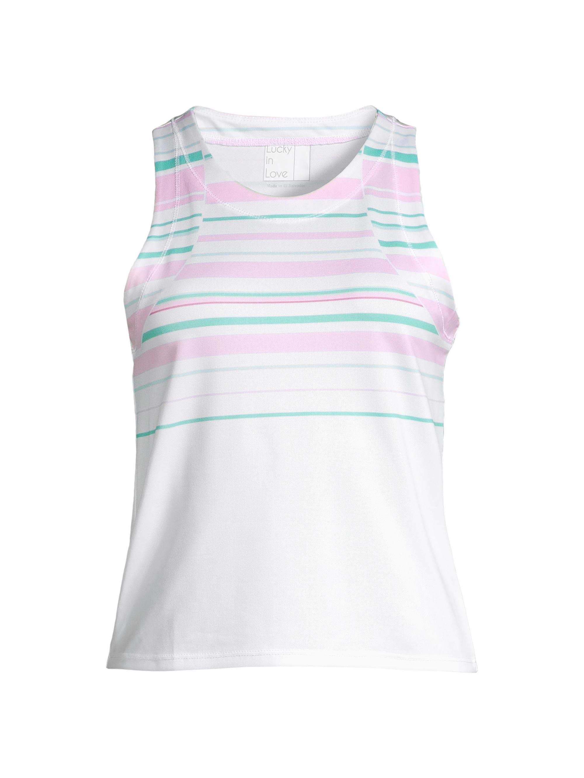 Lucky in Love Women's Deco In Love Stripe Tank - White