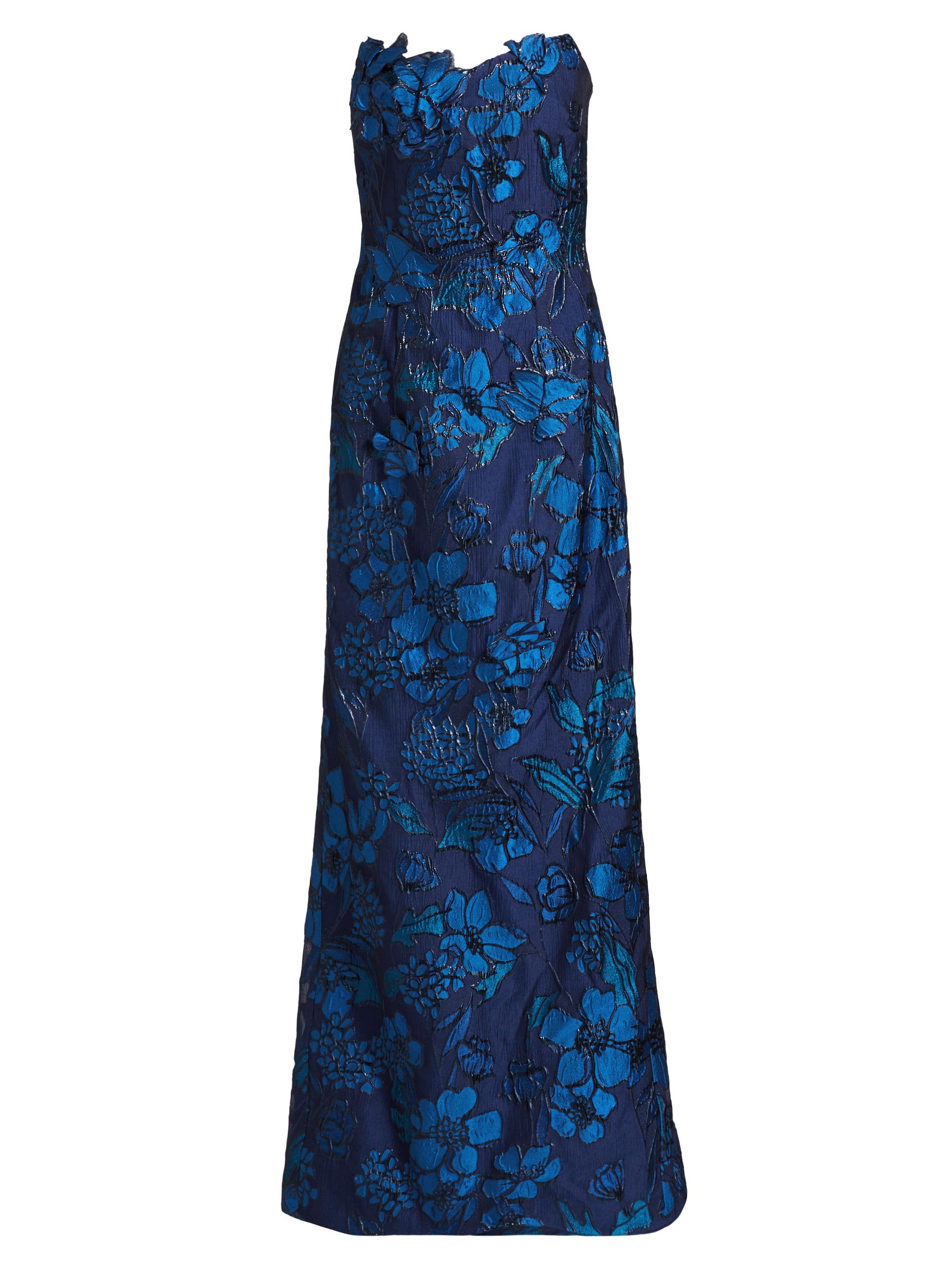 Rene Ruiz Collection Women's Appliquéd Floral Brocade A-Line Gown