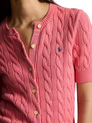 Polo Ralph Lauren cable-knit short-sleeve cardigan - Pink