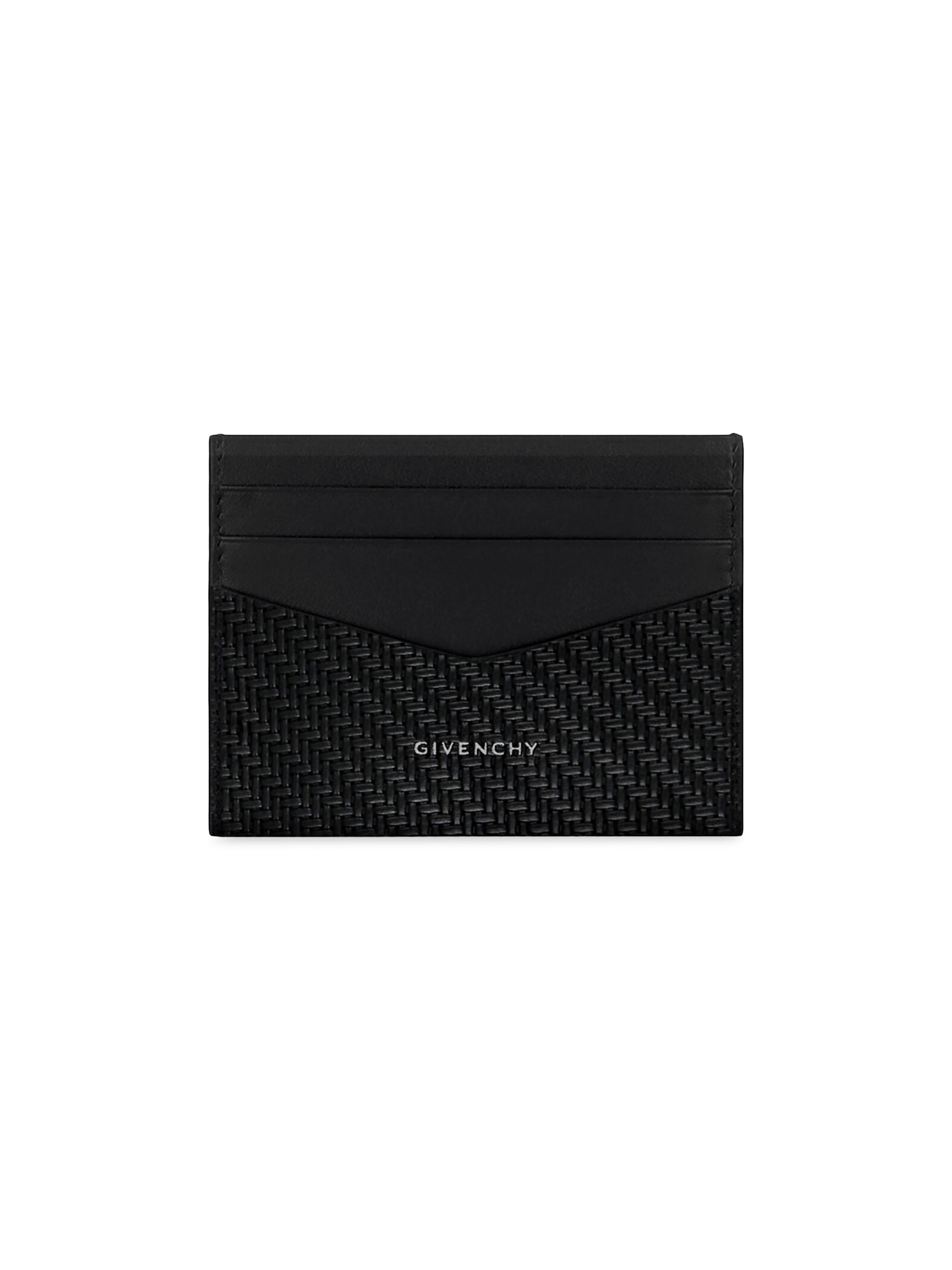 Givenchy Men's Card Holder in Braided Effect Leather - Black