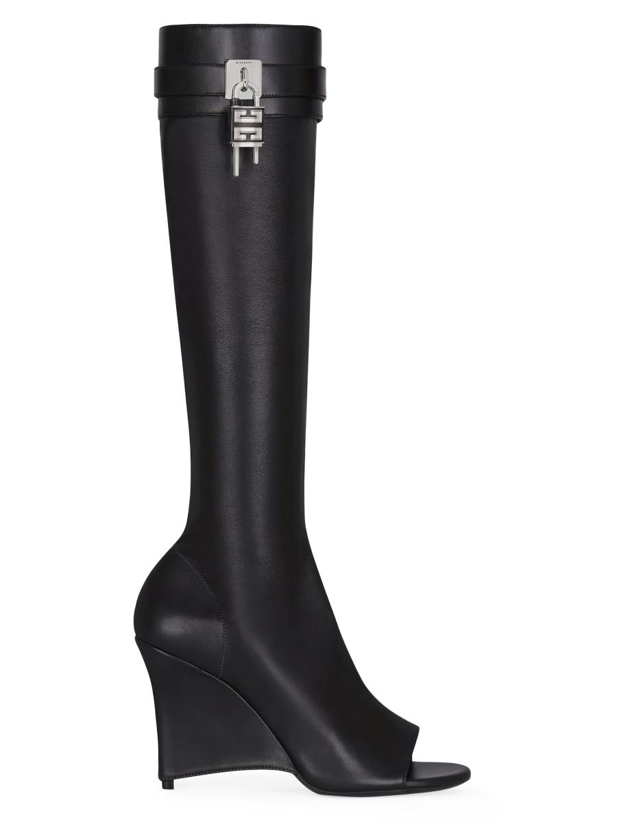 【関税＆送料込み】Givenchy Stivaletto \"Shark Lock\" Shark Lock Stiletto boots in nappa leather in - black