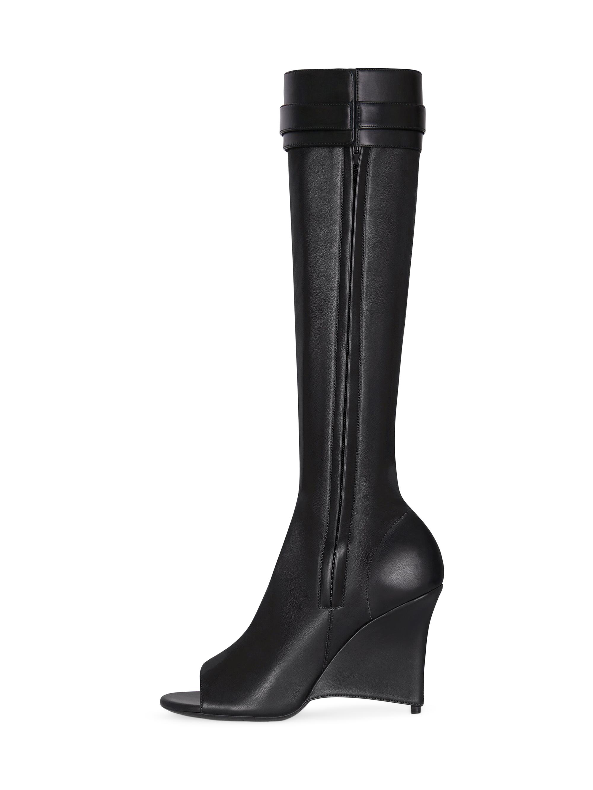 Givenchy Shark Lock Stiletto Sandal Boots in Leather | Saks Fifth