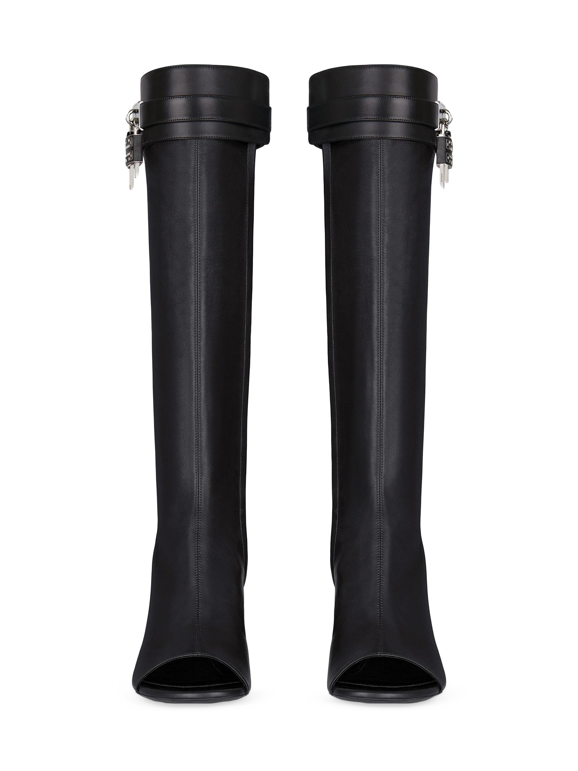 Givenchy Shark Lock Stiletto Sandal Boots in Leather Saks Fifth