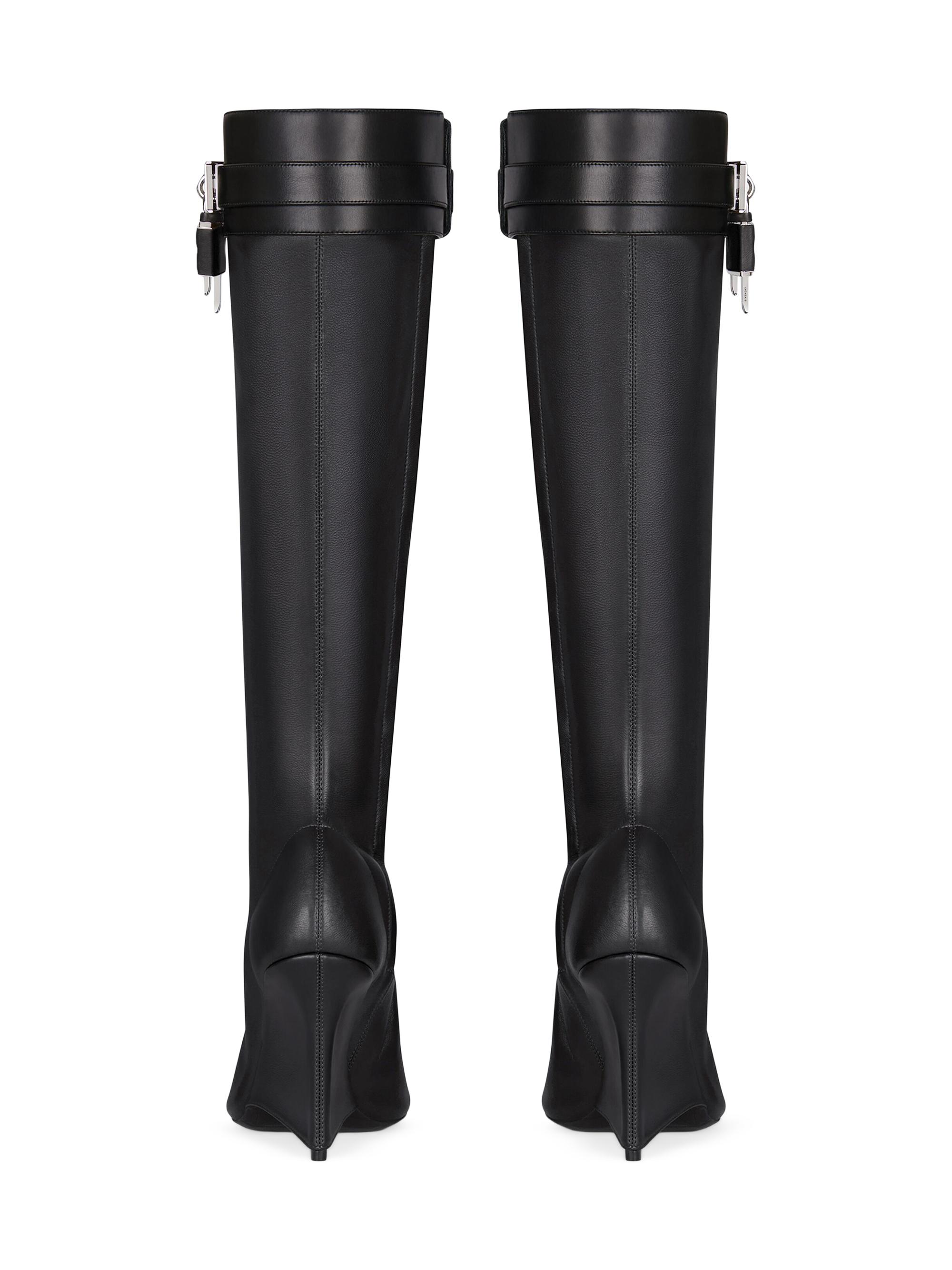 Givenchy Shark Lock Stiletto Sandal Boots in Leather | Saks Fifth