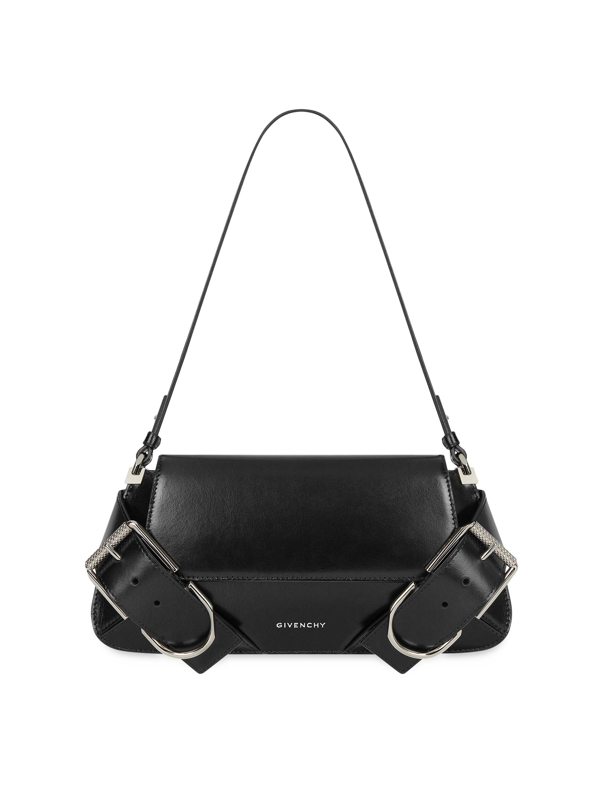 Givenchy Women's Voyou Shoulder Flap Bag in Box Leather - Black