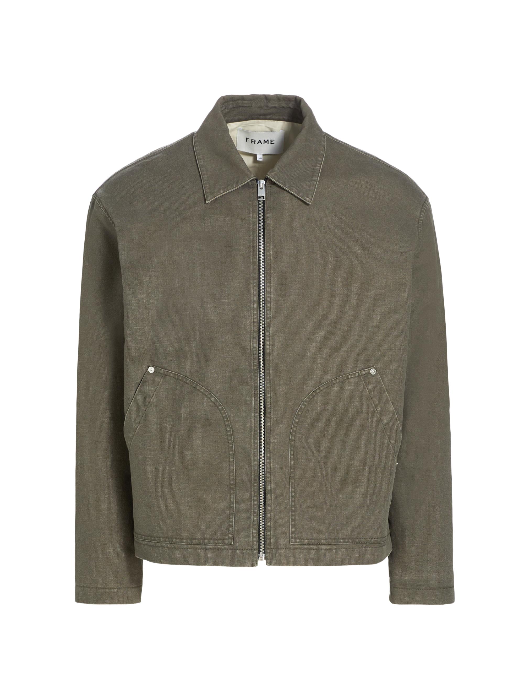 Frame Men's Cotton Denim Trucker Jacket - Olive Green