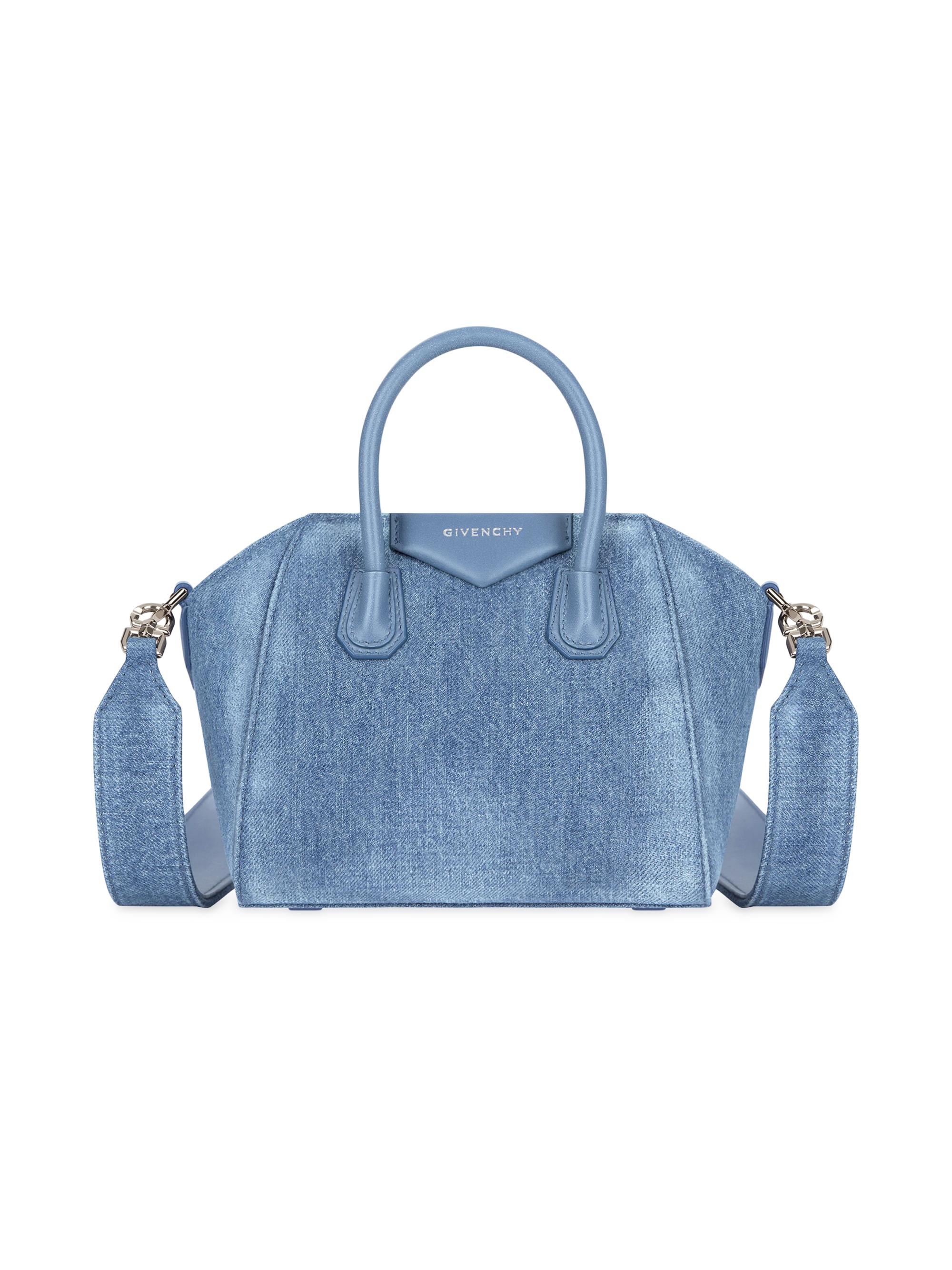 Givenchy Women's Antigona Toy Top Handle Bag in Washed Denim - Medium Blue